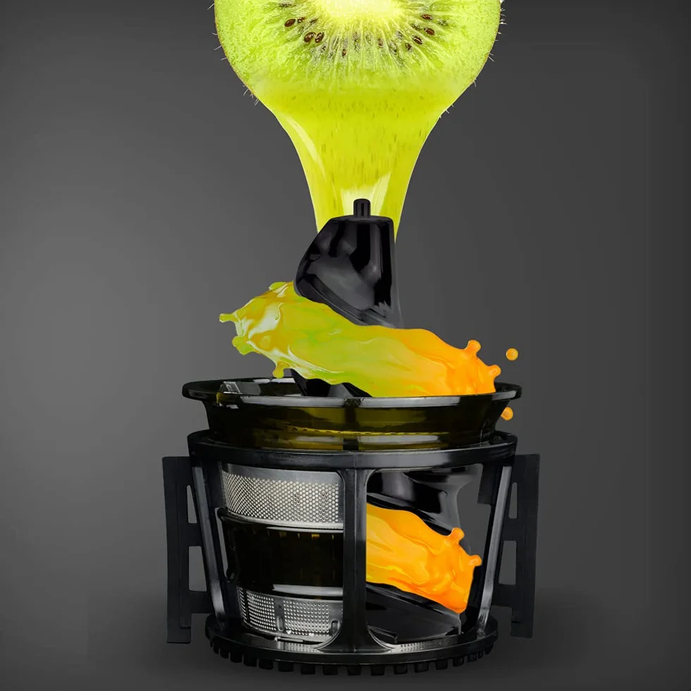 Gridinlux | Licuadora Prensado en Frio | Extractor de Zumos y Jugos con Función Inversa | Exprimidor de Zumos | Licuadora Verduras y Frutas | 8 Programas | Motor Silencioso | Accesorios y Recetario