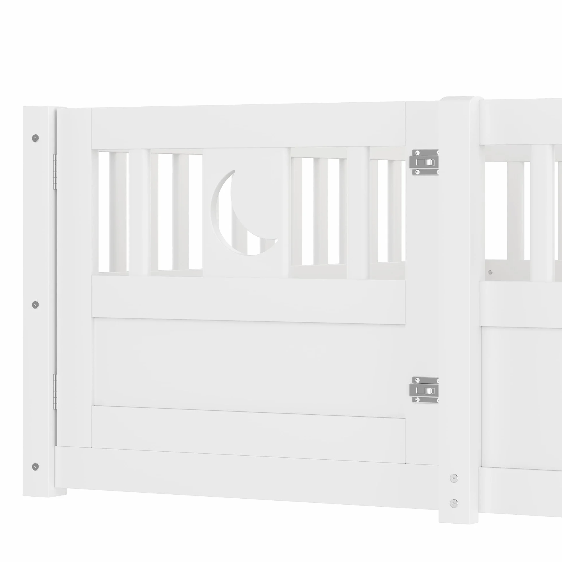 Paneles para cuna 140 x 190 cm con rejilla, estrellas y lunas, blanco