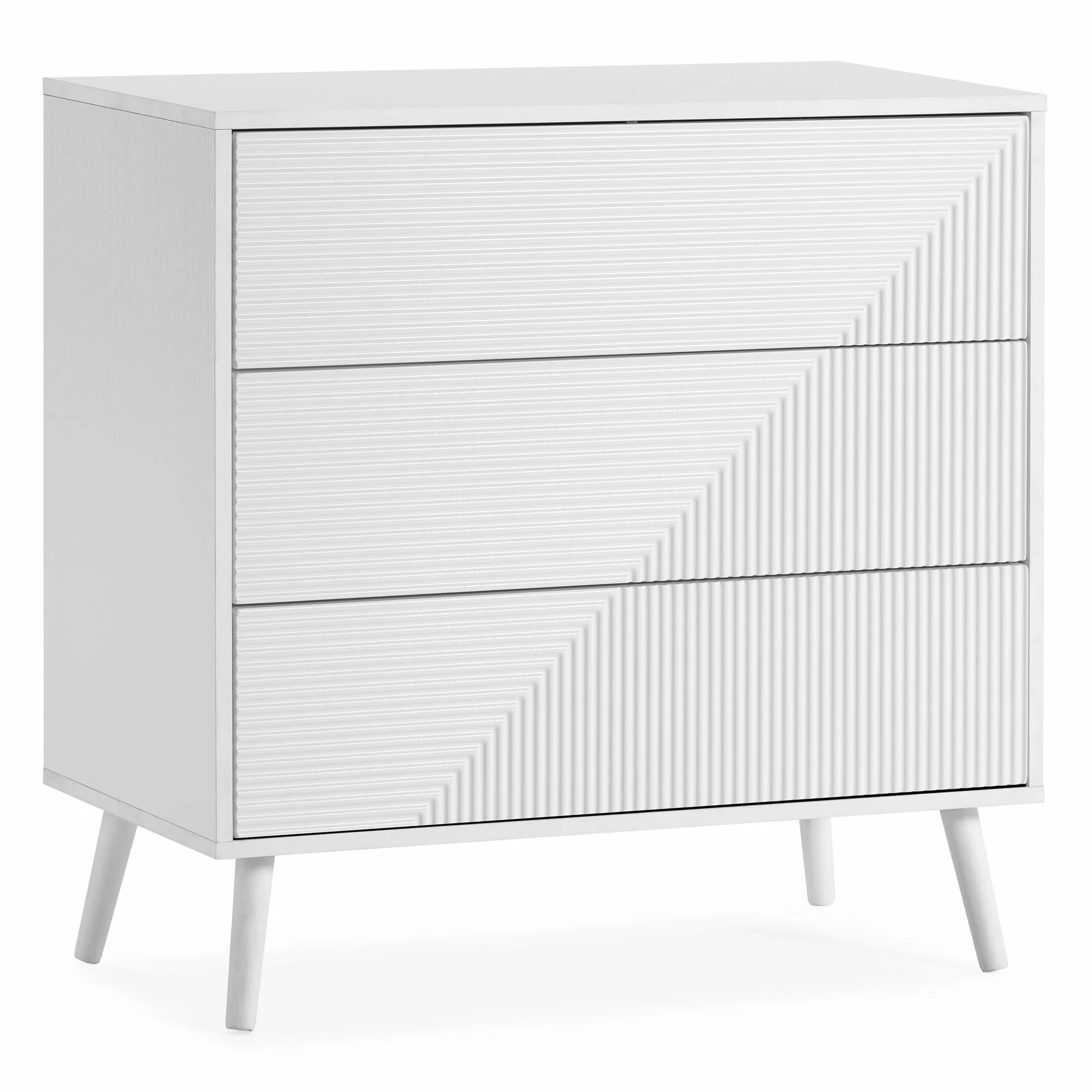 HOMN LIVING Cómoda de Noche Telmo 3 cajones Color Blanco, 80 cm (Ancho) 40 cm (Profundo) 80 cm (Altura)