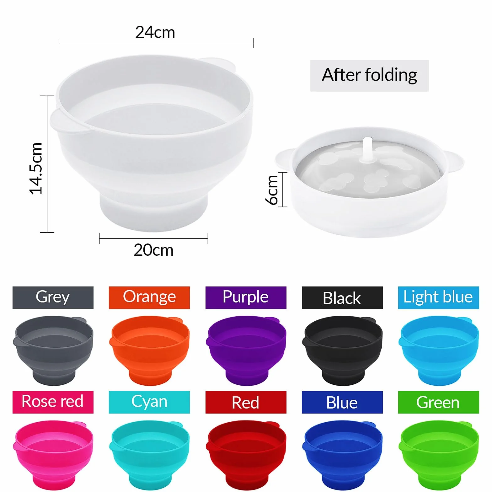 Popper de silicona para microondas, cuenco plegable palomitas de maíz (gris)