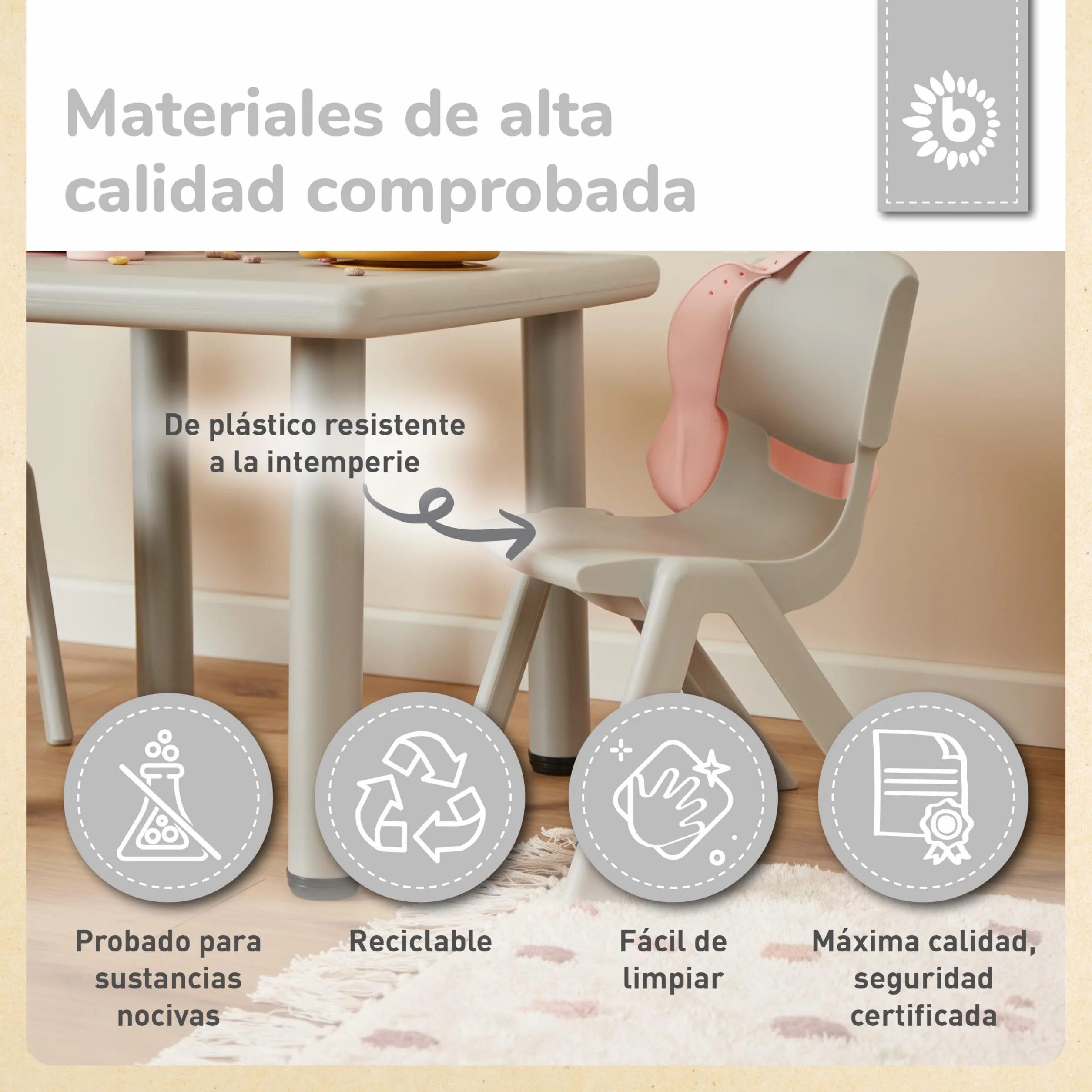 BIECO Silla Infantil hasta 80 kg Cargable | Apilable y Antivuelco | para Interior y Exterior | Silla Plastico Infantil Sillon Bebe Sillones Infantiles Sillón Infantil Silla Infantil Plastico Niño