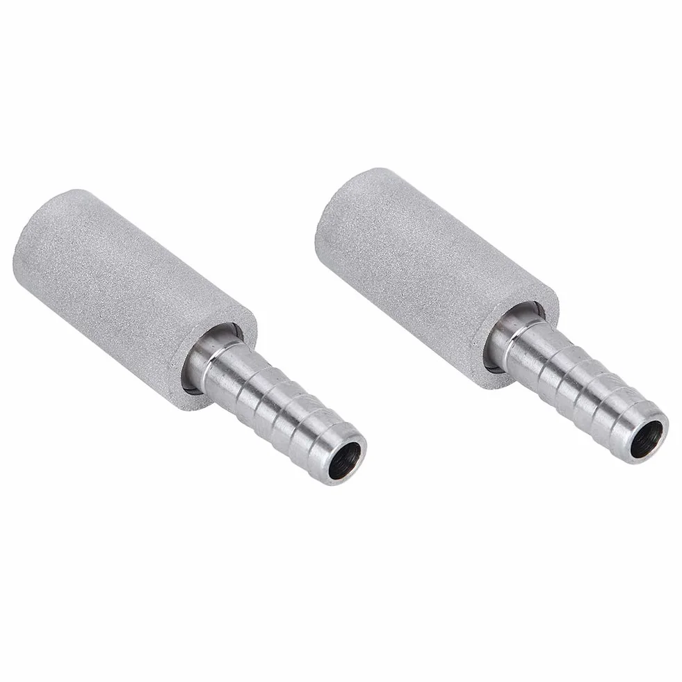 2 Uds., Piedra De Difusión De 0,5 Micras, Piedra De Aireación, Piedra De Carbonatación De Acero Inoxidable Con Lengüeta De 1/4 "para Vino Casero, Cerveza, Soda