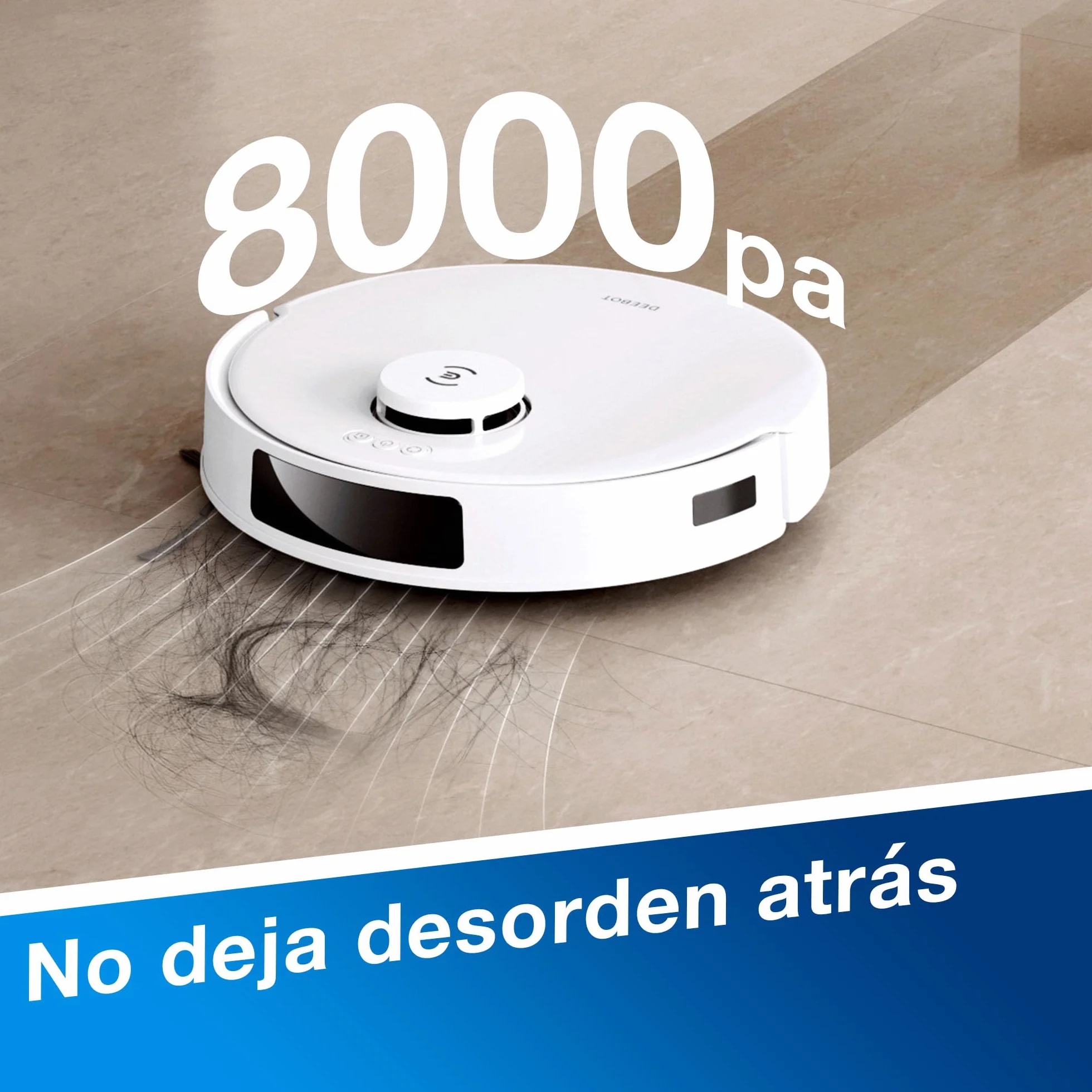 ECOVACS DEEBOT N20, Robot aspiradora de succión Potente 8000 Pa, batería de 300 min, evitación Inteligente obstáculos, tecnología antienredos, alfombras y pelos de Mascotas, WiFi-Alexa-App