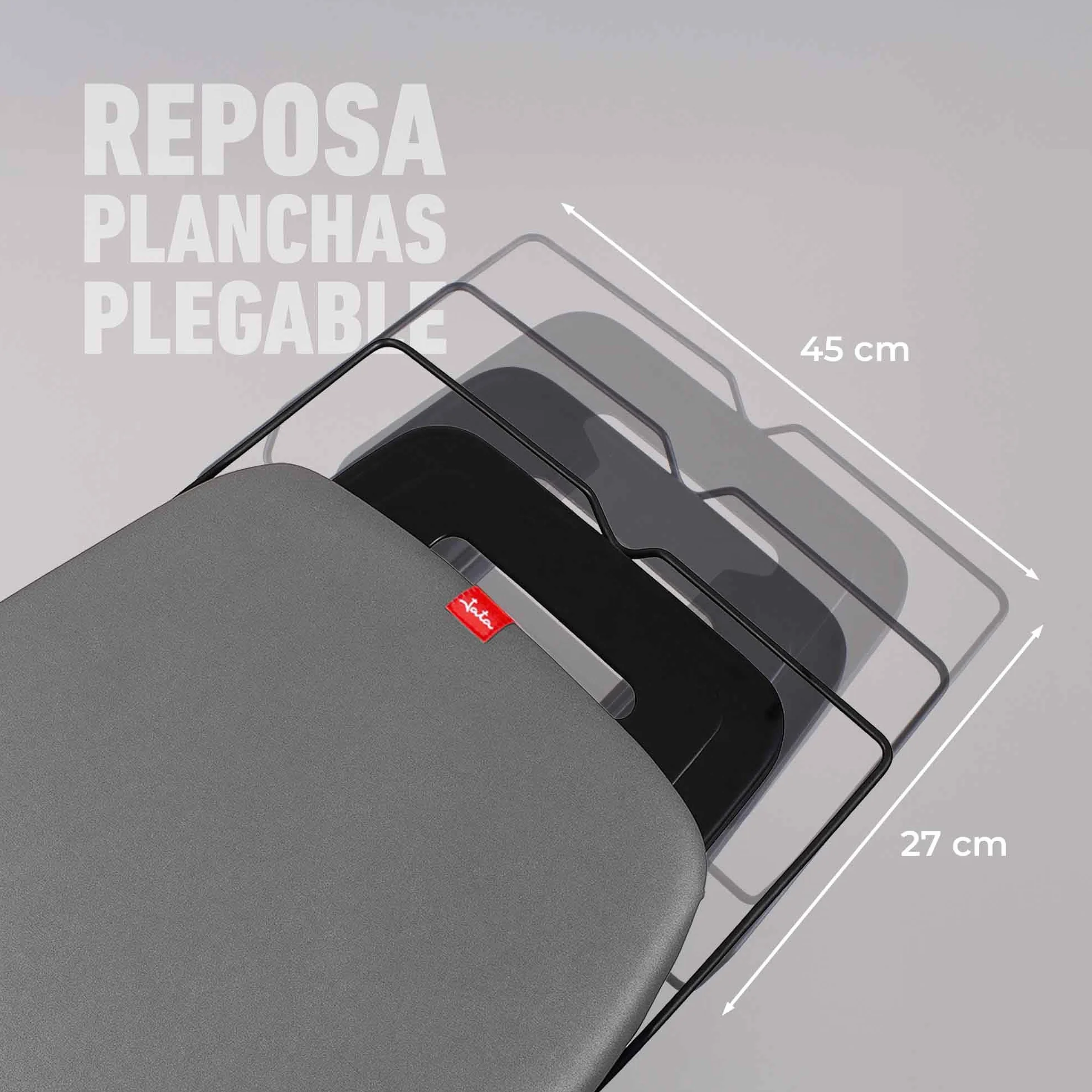 JATA HOGAR HPLA8242 - Tabla de Planchar. Tabla de Planchar Plegable. Altura Regulable. Gran Superficie: 130 x 47 cm. Gran Estabilidad. Funda 100% Algodón. Ligera. para planchas y centros de Planchado