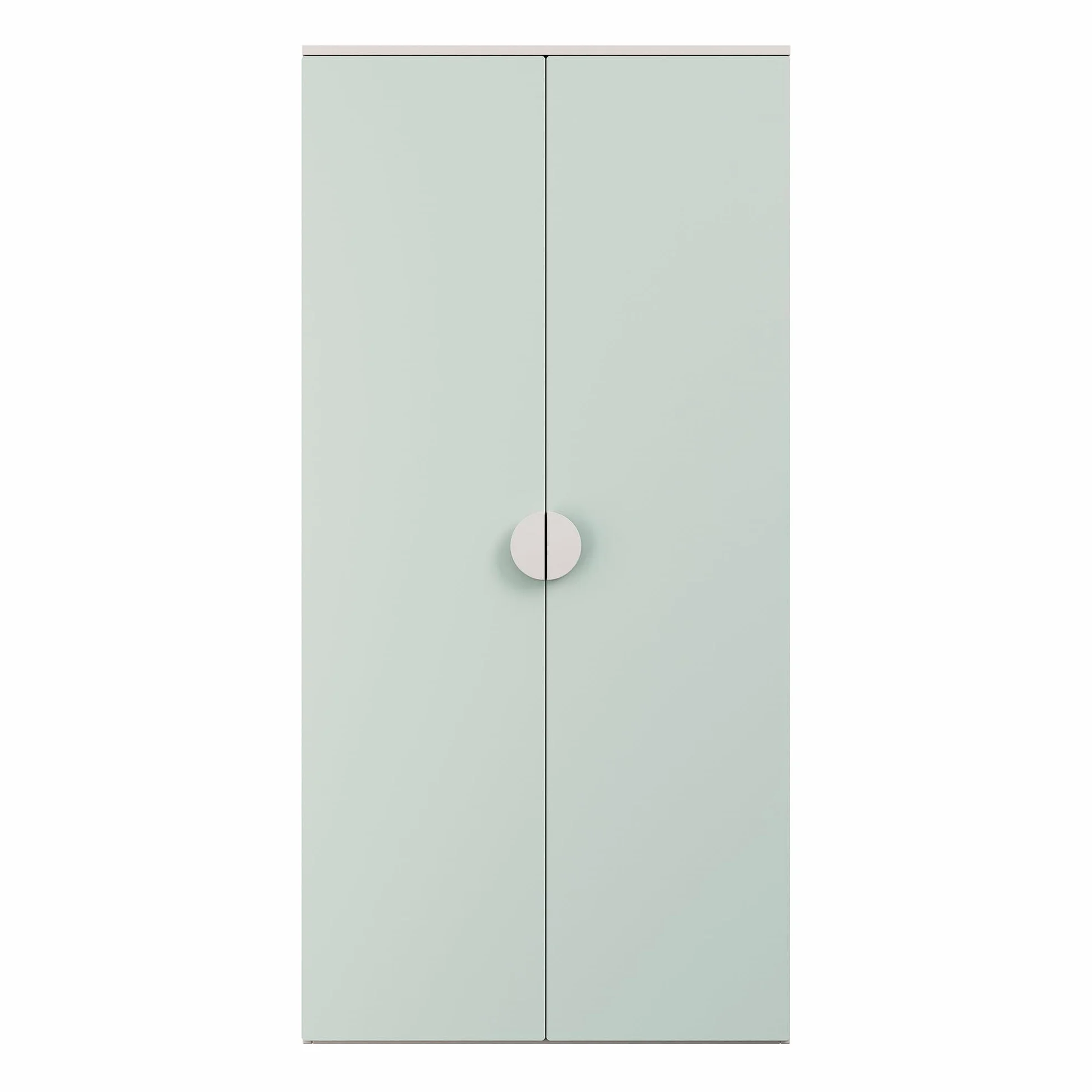 Armario Ropero Infantil Sandnes 123x60x40 cm Blanco/Verde Menta con Barra Colgante y 2 Puertas