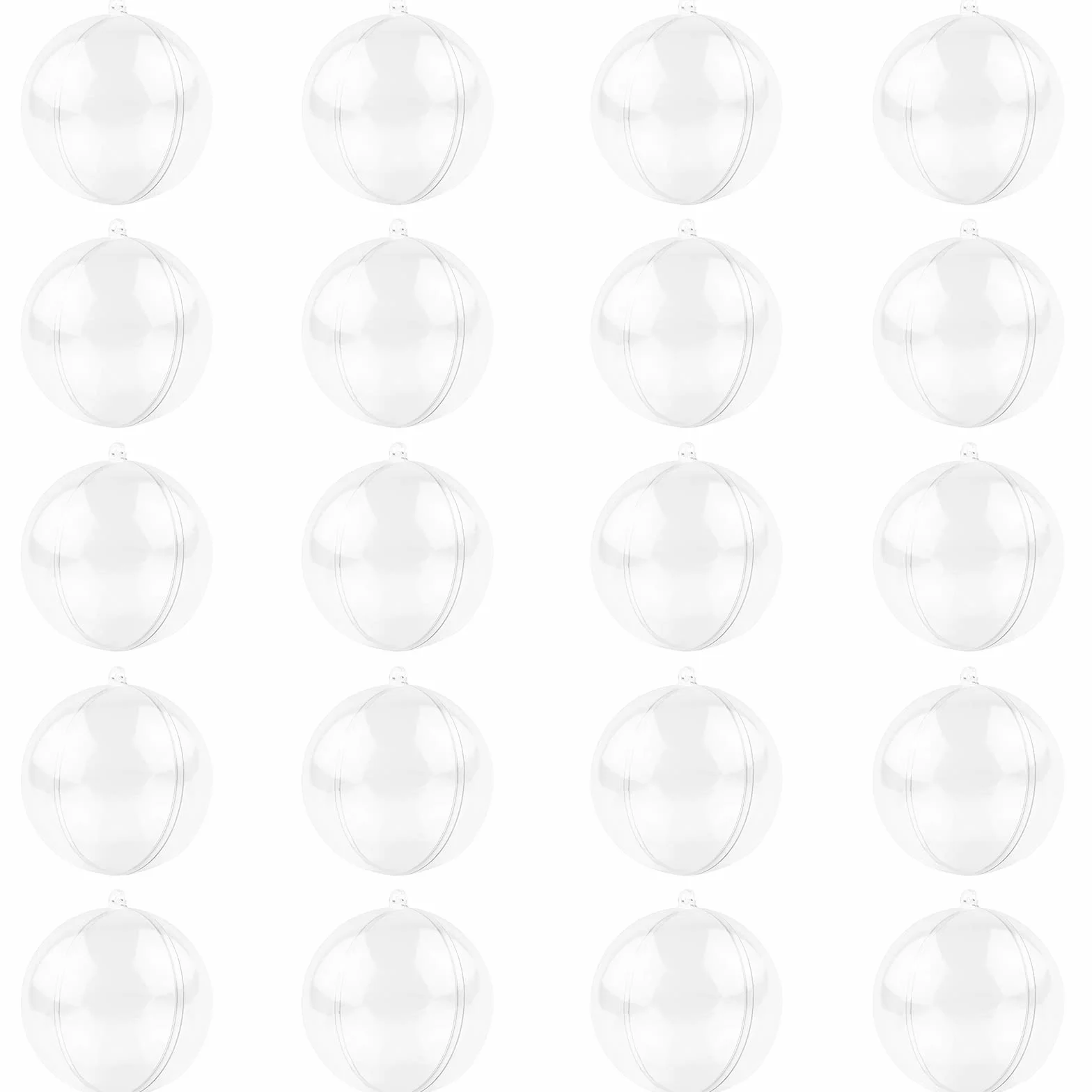 Bolas de Navidad Transparentes Rellenables 6CM, 20 Piezas Decoraciones Navideñas