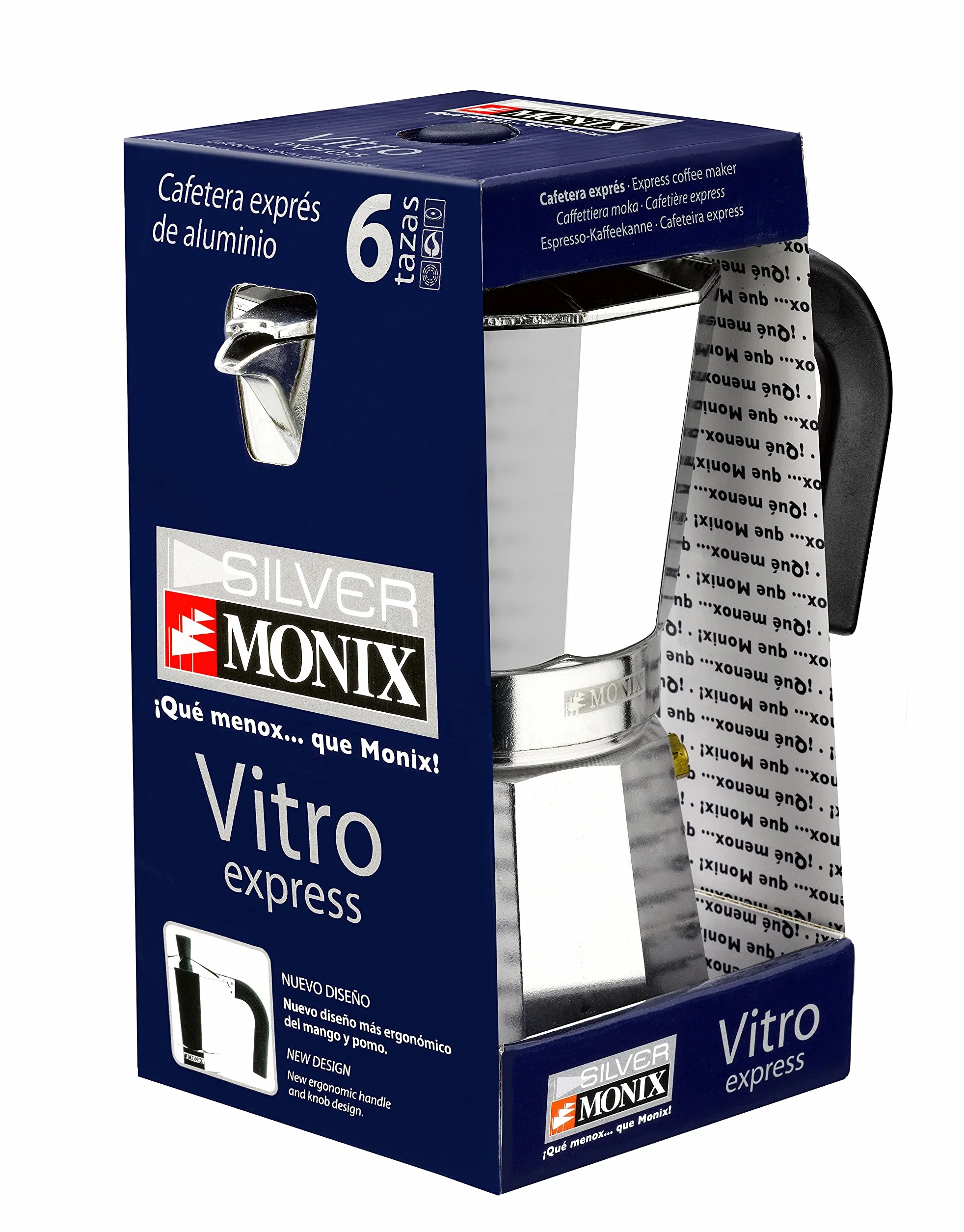 Monix Vitro Express Cafetera de aluminio 6 tazas