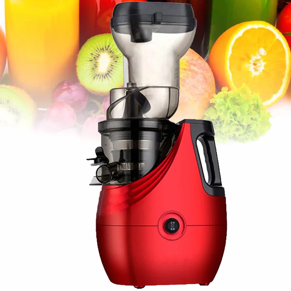 Exprimidor automático de frutas para el hogar, exprimidor de masticación potente, máquinas exprimidoras de prensa en frío lento de 43 RPM, máquina automática multifuncional de jugo de frutas red