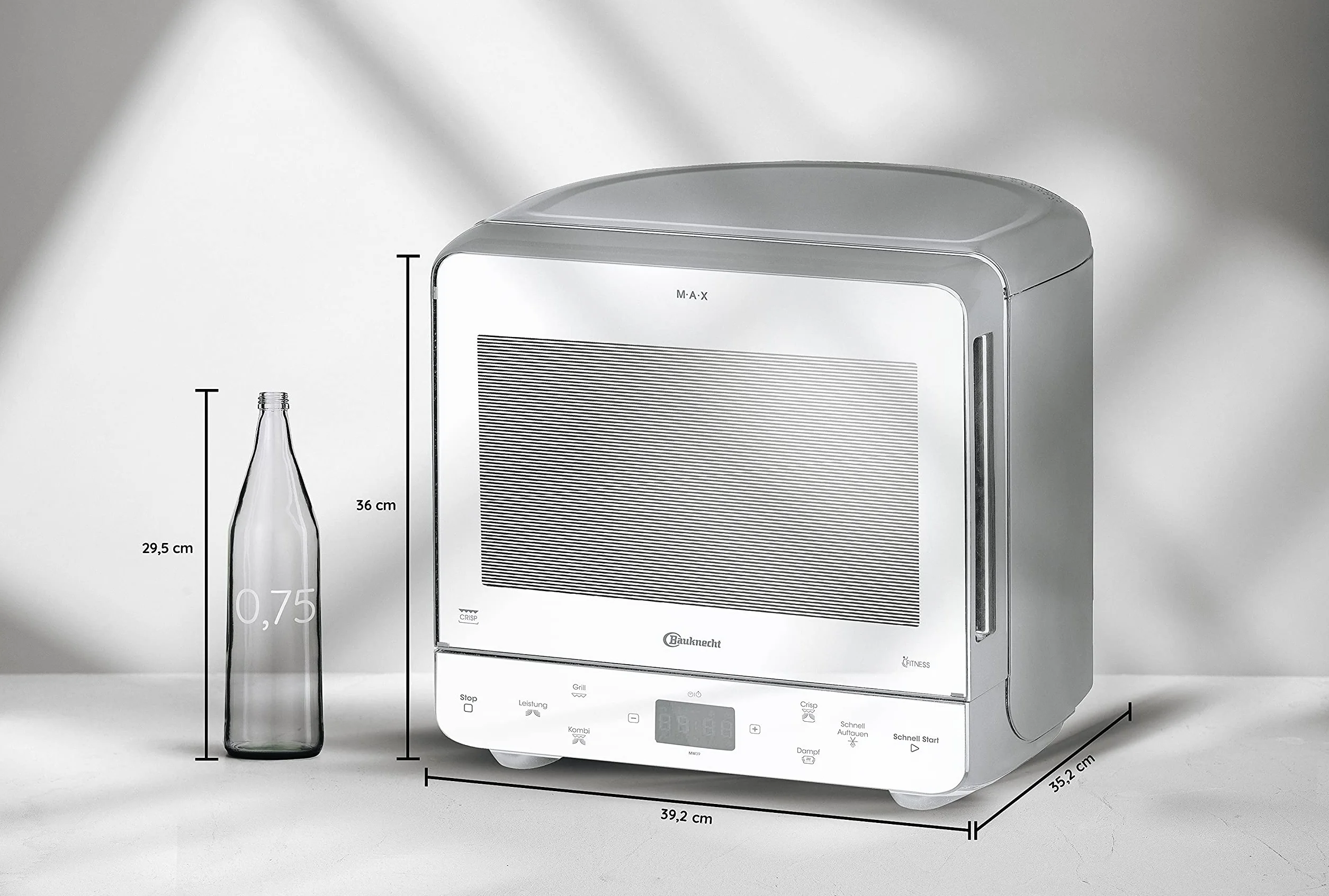 Bauknecht MW 39 WSL - Combinación de parrilla y microondas / función Crisp / 700 W / 13 L / Diseño compacto para ahorrar espacio en esquinas, parrilla de 700 W / función de cocción al vapor