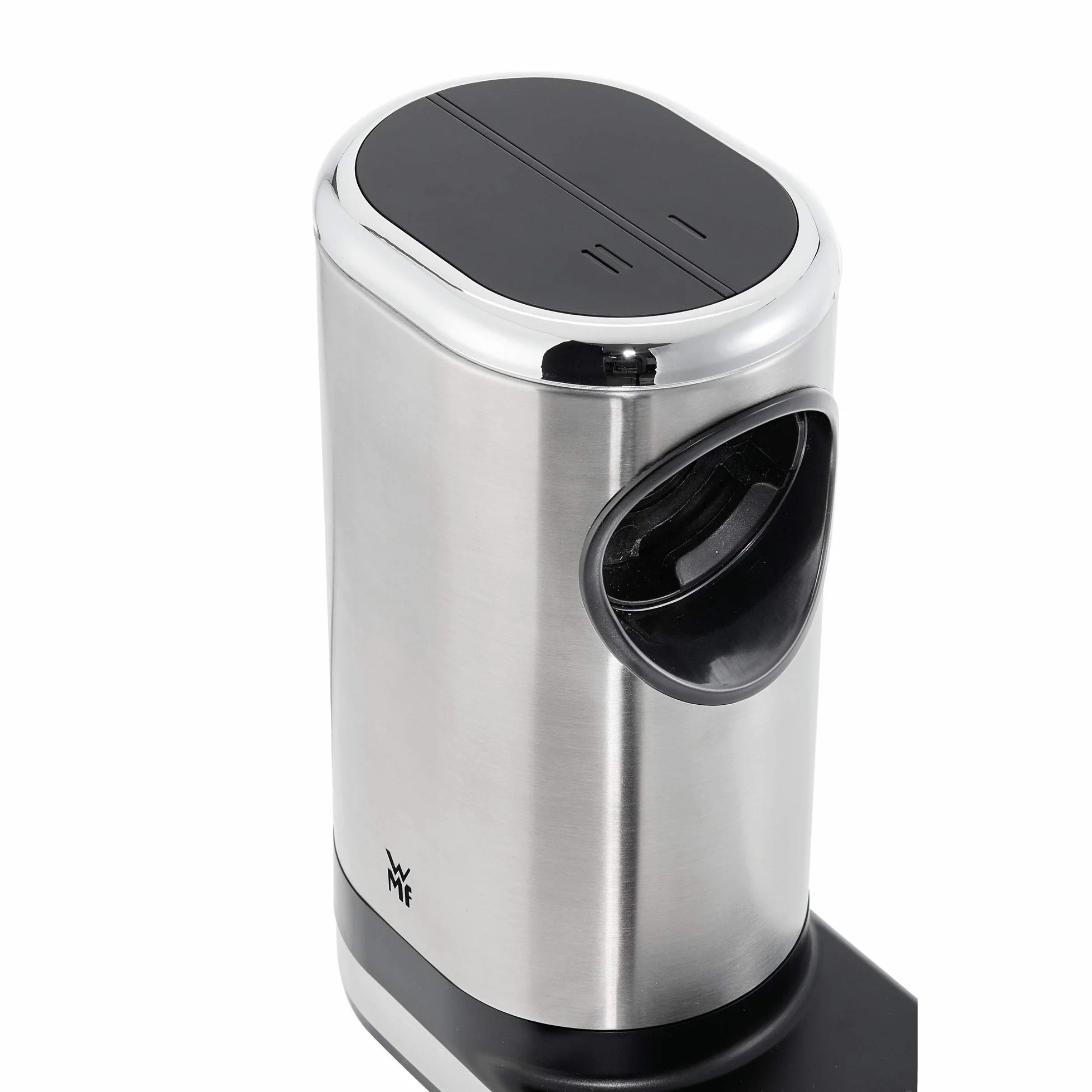 WMF Kitchenminis - Rallador Eléctrico con Accesorios Salad-To-Go, 150 W, Cromargan, 2 Velocidades, Negro/Plateado