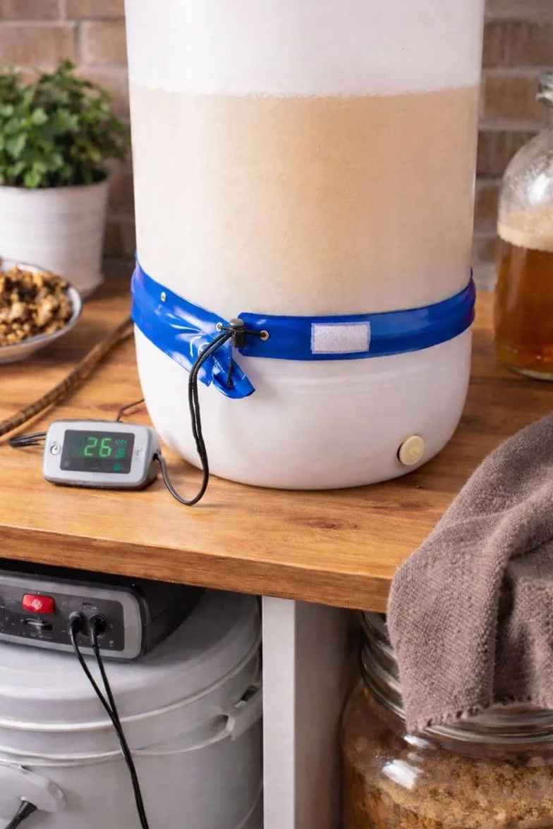 Inicio Brew Calefacción Calefacción Cinturón Pad para Cerveza Vino Licores fermentador+pegatina en termómetro