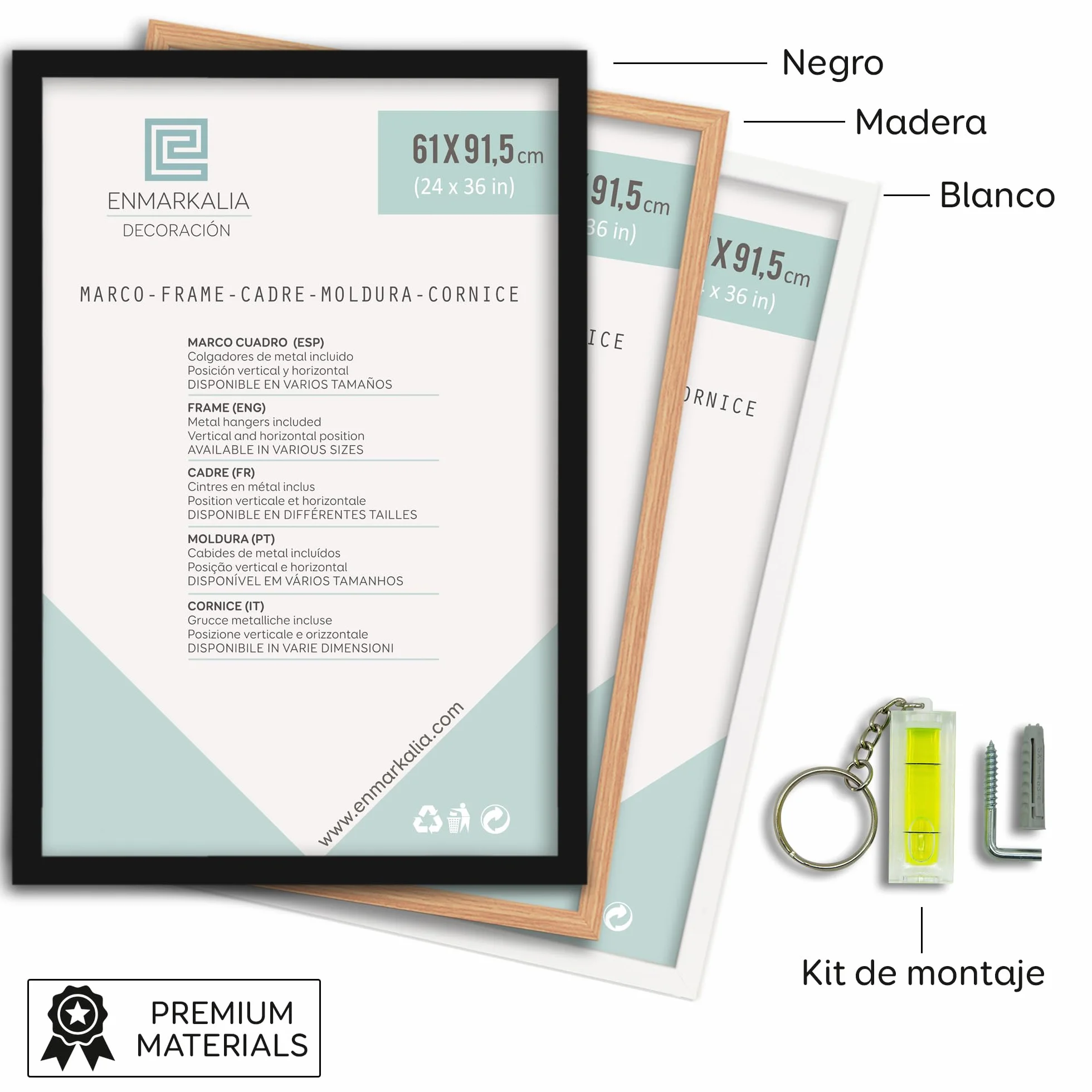 Pack de Marcos 61x91,5 (Poster) (61 x 91,5 (poster) 4 uds, Madera)