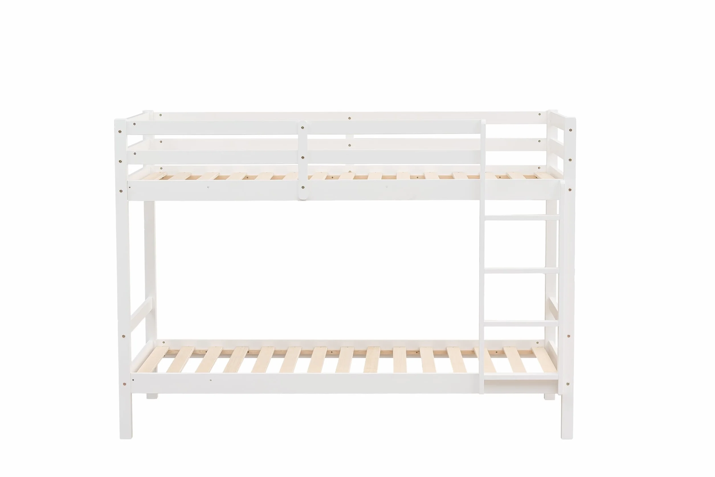 Mobelcenter, Litera Olivia de Pino Macizo Reversible, Blanco, 90x190 cm, con Somieres Incluidos, para Habitaciones Infantiles y Juveniles, Medidas: Ancho: 198cm x Fondo: 97cm x Alto: 140cm (1615)