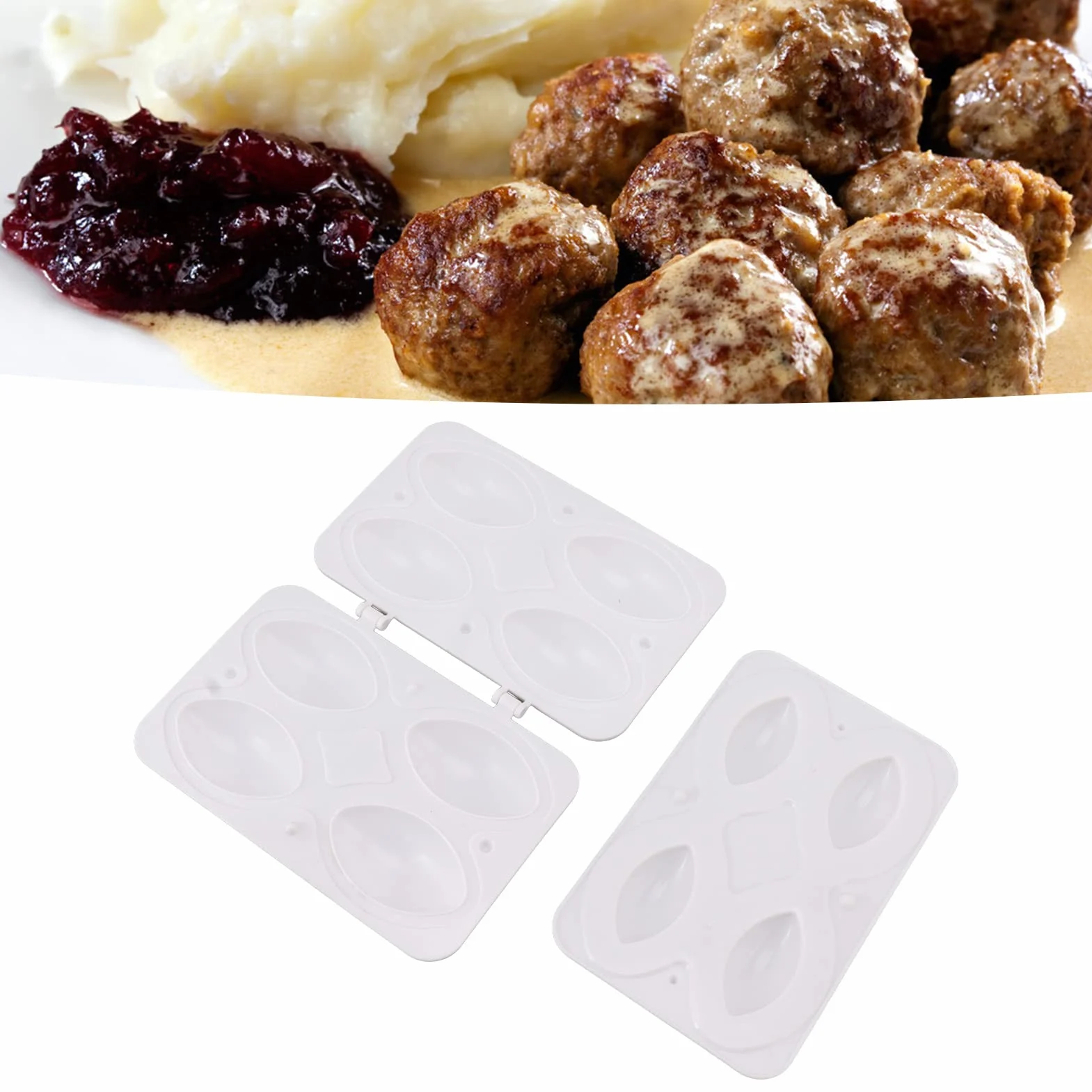 Molde para Hacer Rollos Kibbeh 7,4 cm, Herramienta de Prensa Manual, Accesorio de Cocina (4 Rejillas)