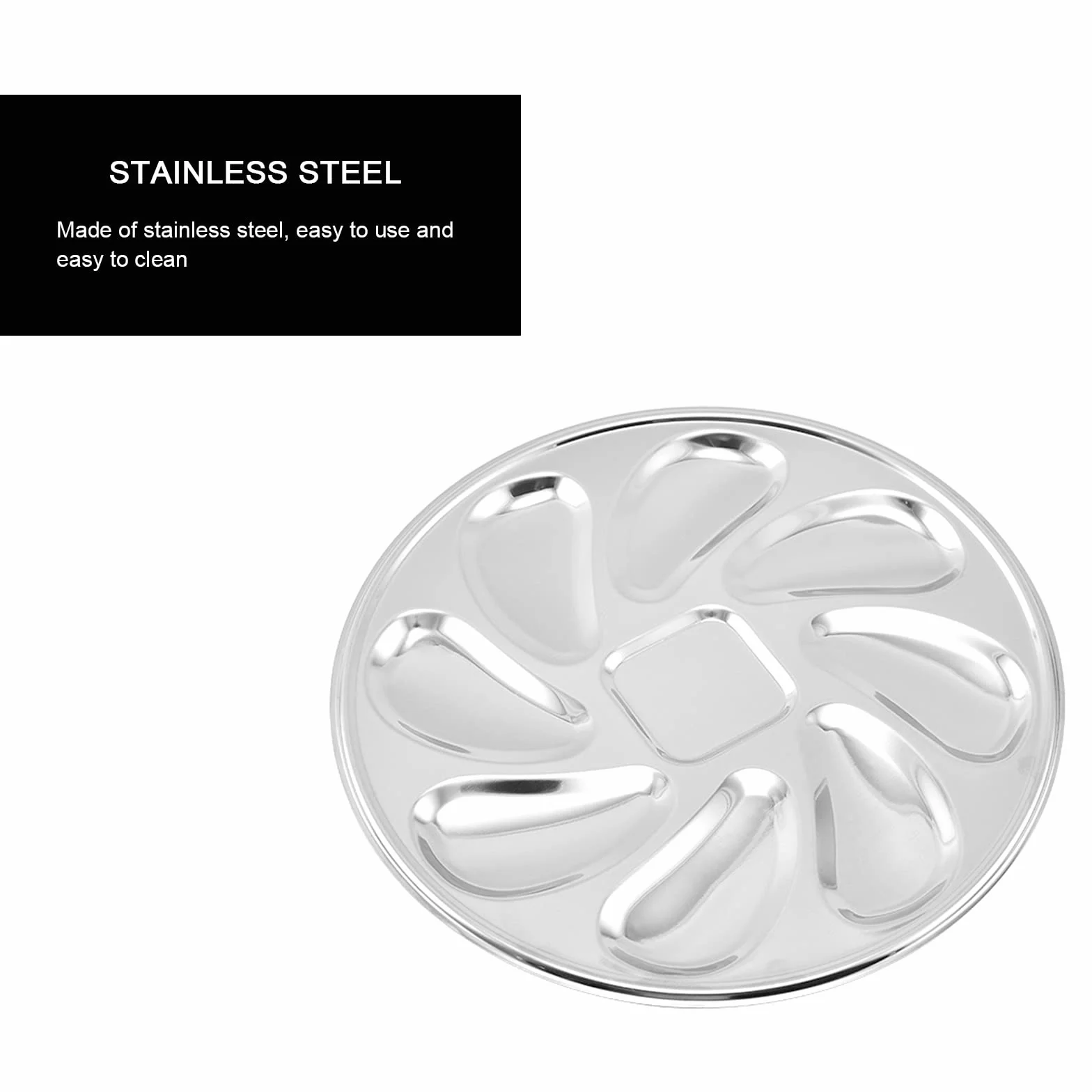 Plato De Ostras De Acero Inoxidable,3pcs Bandejas Para Servir Ostras Con 8 Agujeros + 1 Depósito De Salsa De Almacenamiento Reutilizable Para Cocina Restaurante Occidental Plato De Mariscos