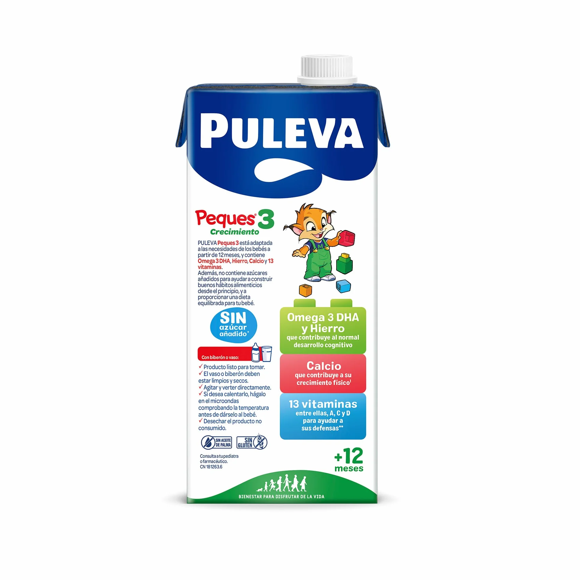 Puleva Peques 3 Leche de Crecimiento +12 Meses Pack 6 x 1l
