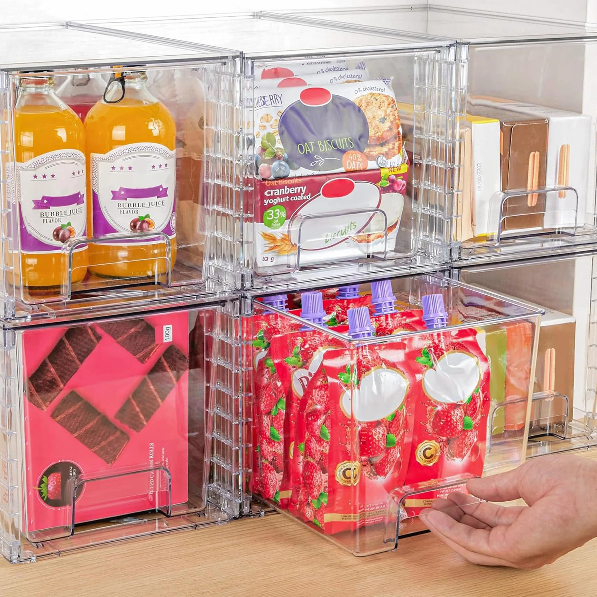 Vtopmart Paquete de 4 cajones apilables de almacenamiento de acrílico para armarios
