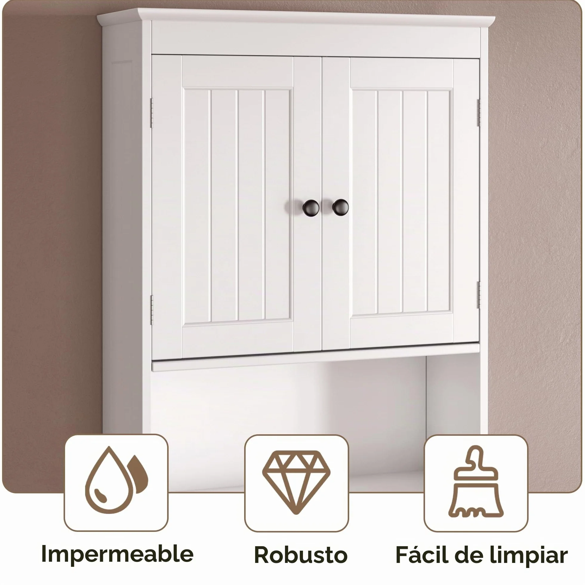Estantería sobre Inodoro Mueble de Baño con Puertas Estantes Regulables 60x24x168 cm Blanco