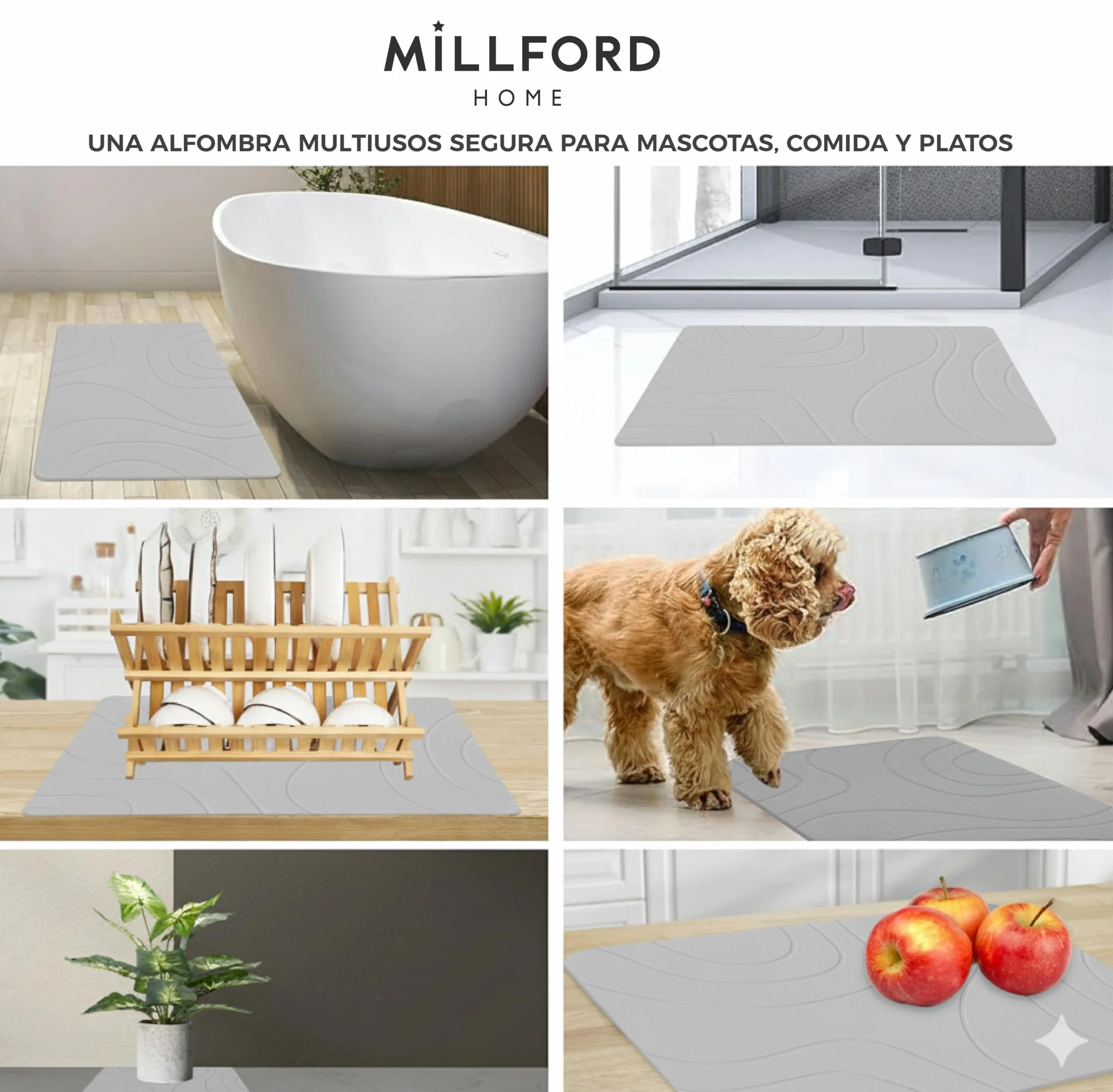 Alfombrilla de baño Antideslizante de Piedra diatomita Premium | Alfombra Absorbente de Ducha de Secado rápido, ecológica, antibacteriana