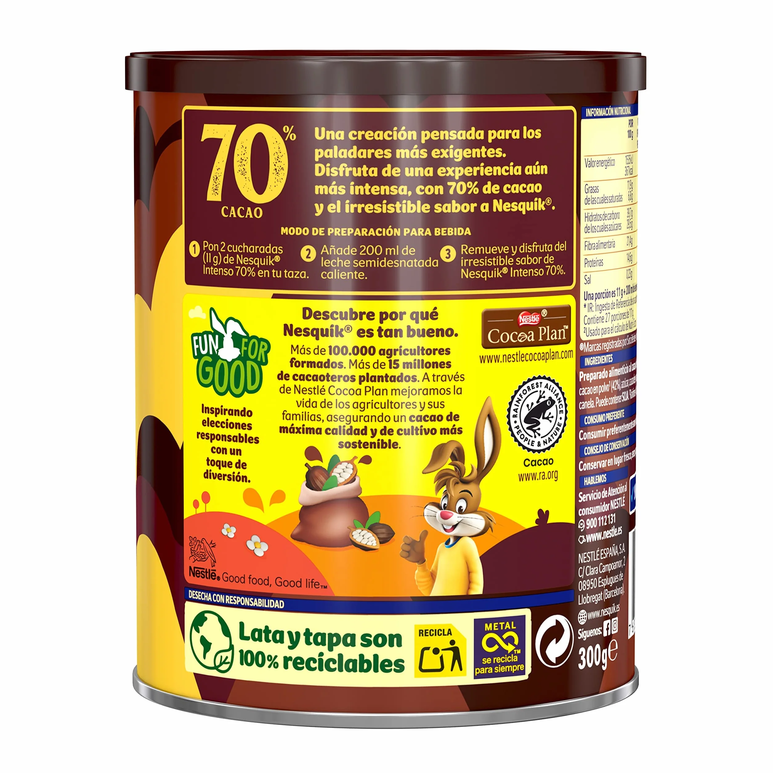 NESTLÉ NESQUIK Intenso 70% Cacao Soluble 300g