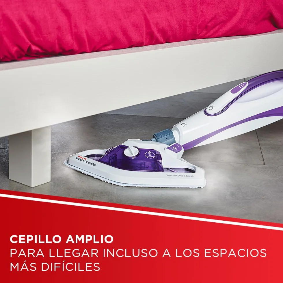 Polti Vaporetto SV440 Doble Mopa a Vapor 2 en 1 1500 W Calentamiento 15 s 11 Accesorios Blanco/Morado