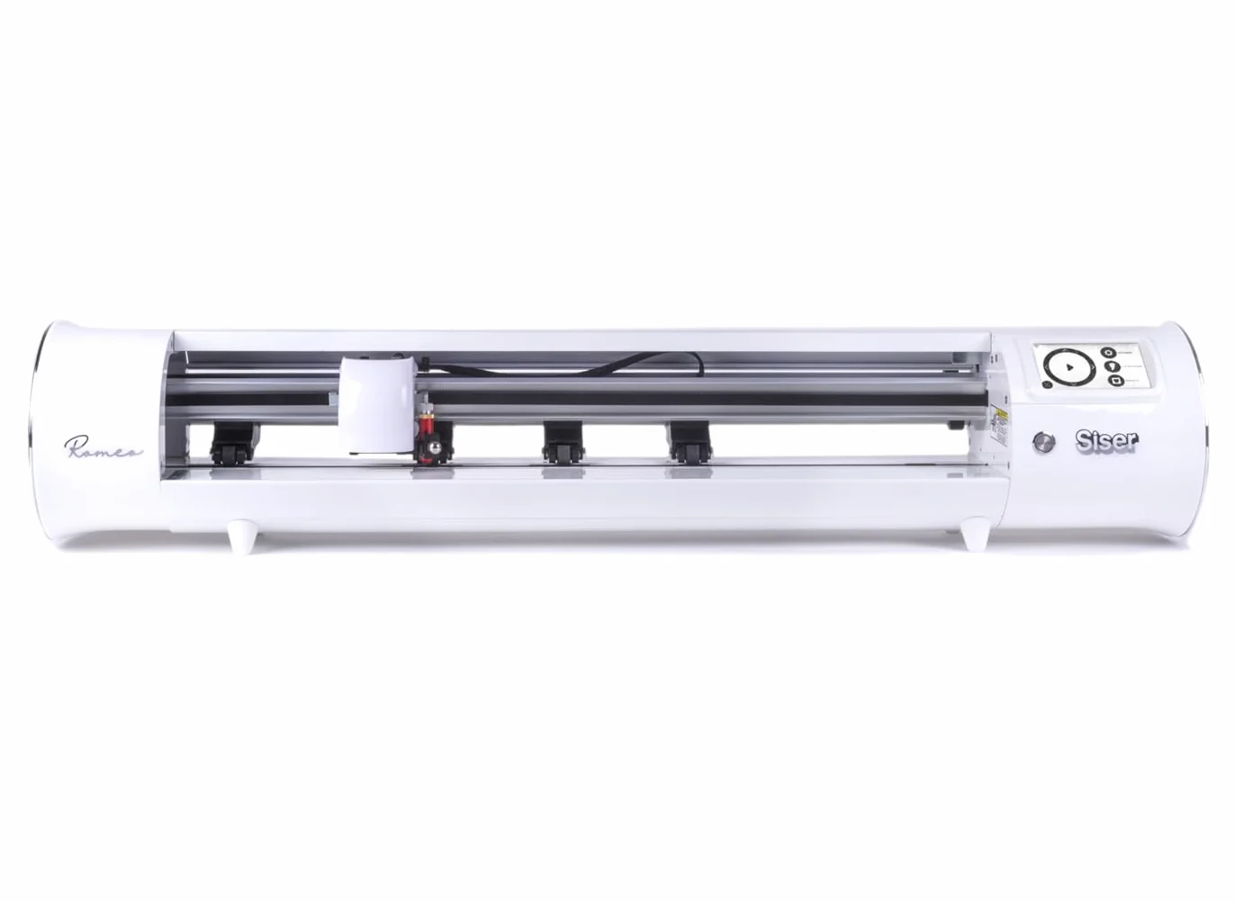 Siser Romeo® Plotter de corte de alta definición – Versátil y potente, corta más de 300 materiales incluyendo vinilo, adhesivos y piel sintética, con un ancho máximo de corte de 60 cm.