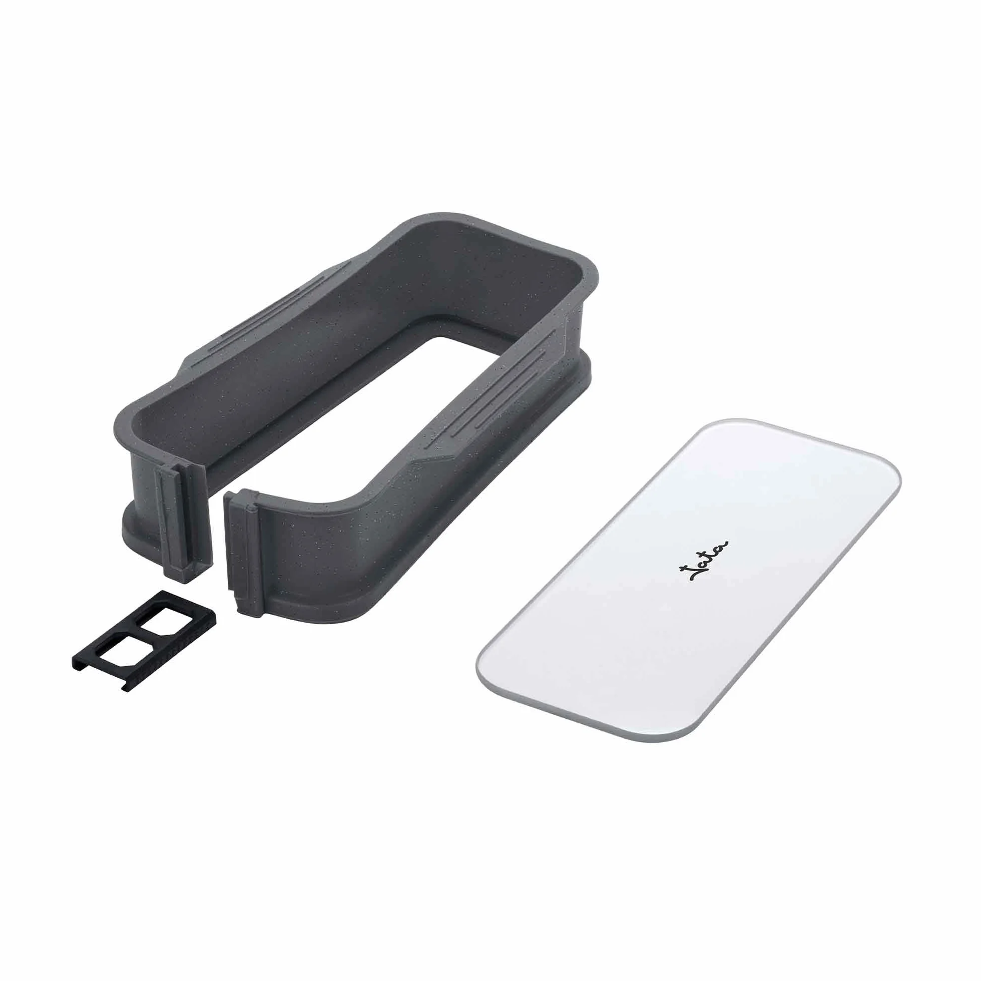 JATA Molde de Silicona para Bizcochos con Base de Cristal Rectangular 27 cm, Antiadherente, Apto para Horno