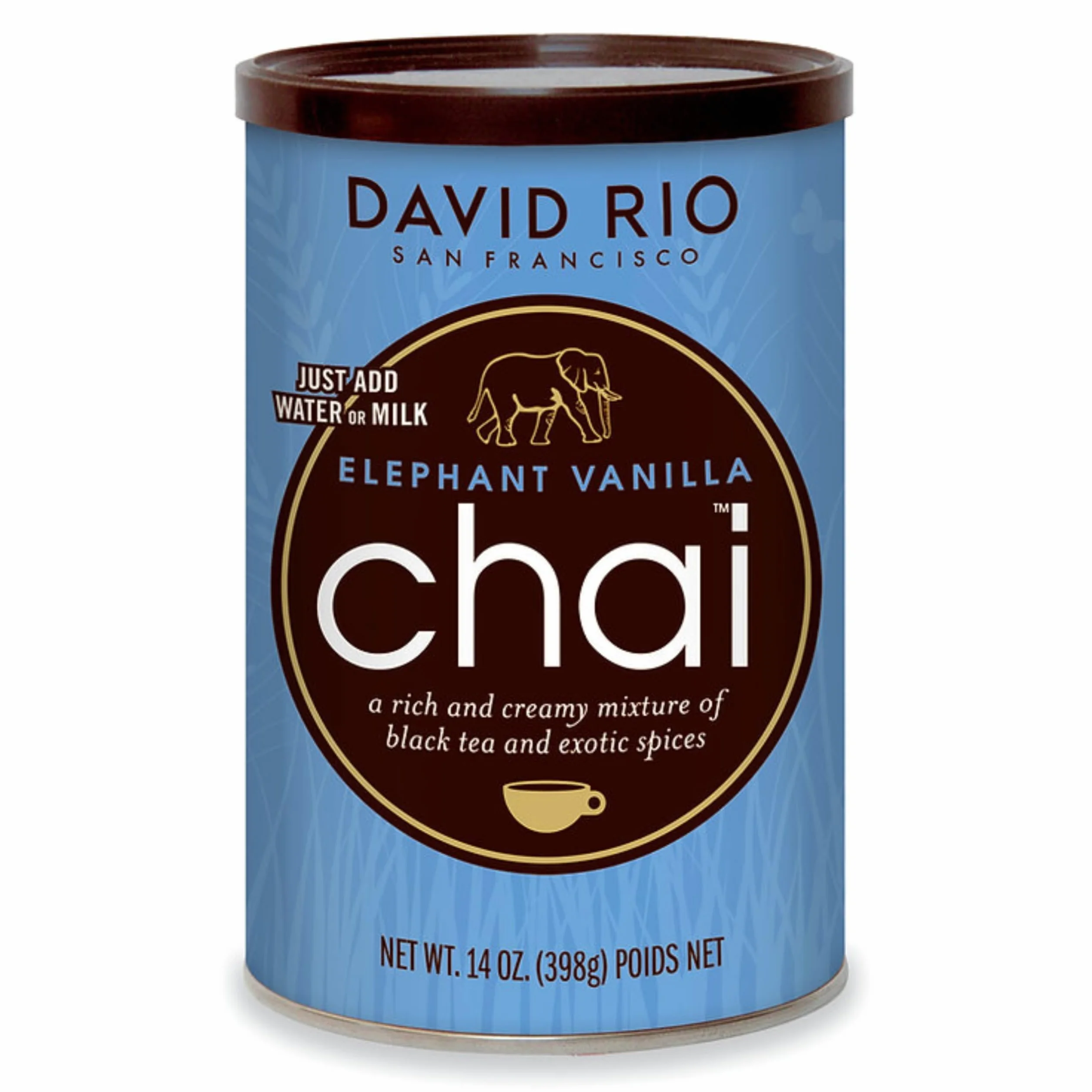 David Rio Chai Mix Elephant Vanilla 398g Instantánea Té Chai 1 Unidad