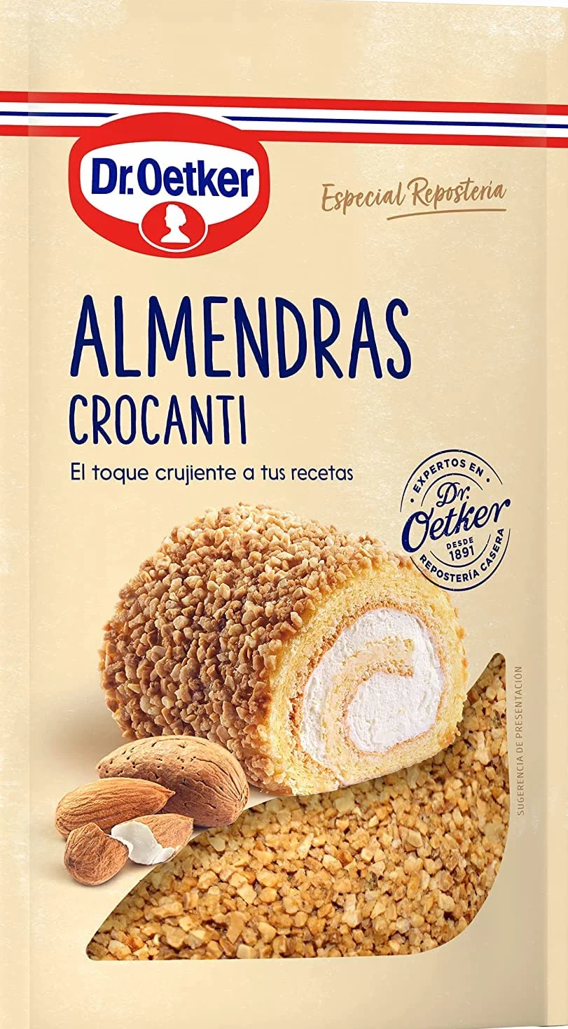 Dr. Oetker Almendras Crocanti, Almendras Caramelizadas Tostadas para Repostería, Bolsa 125g