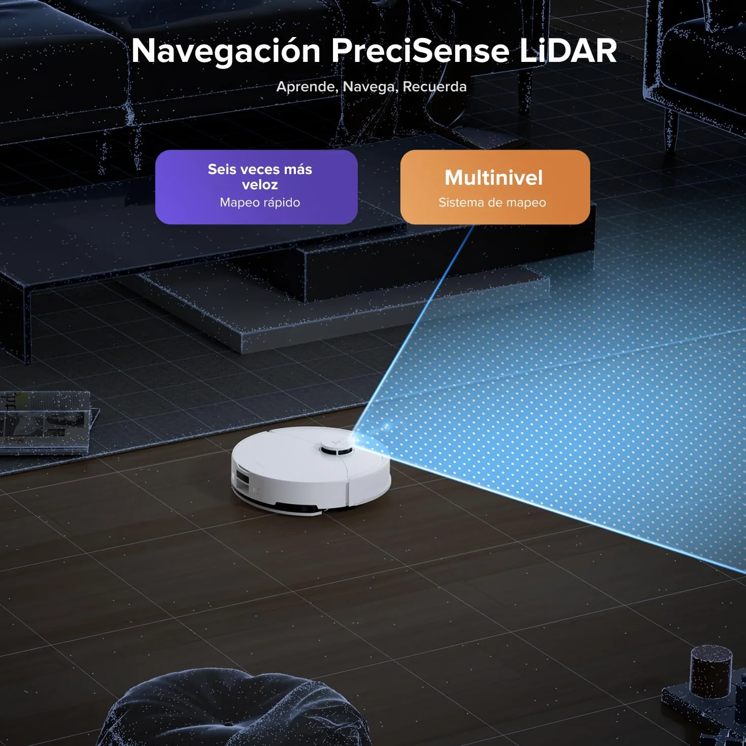 Roborock Q10 S5+ Set Robot Aspirador y Fregasuelo 2 en 1 10000 Pa Doble Sistema Antienredos Obstacle Avoidance 7 Weeks Self-Emptying Navegación PreciSense LiDAR Control por App Blanco