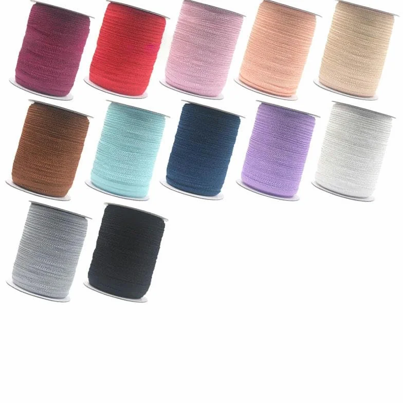 50 100 yardas por rollo de 3/8 "10 mm borde con volantes encaje banda elástica de licra ropa interior lencería costura Craft-U Elija color-100 yardas