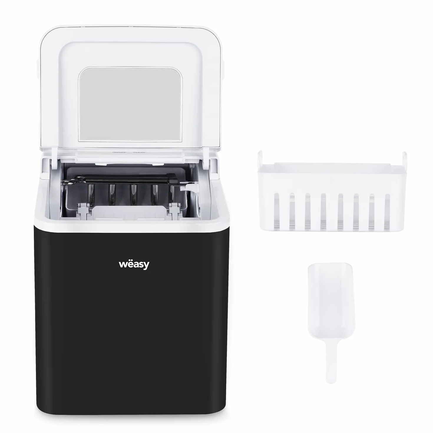 Weasy Máquina para hacer cubitos de hielo KW12, 120 W, bandeja extraíble, 12kg de hielo al día