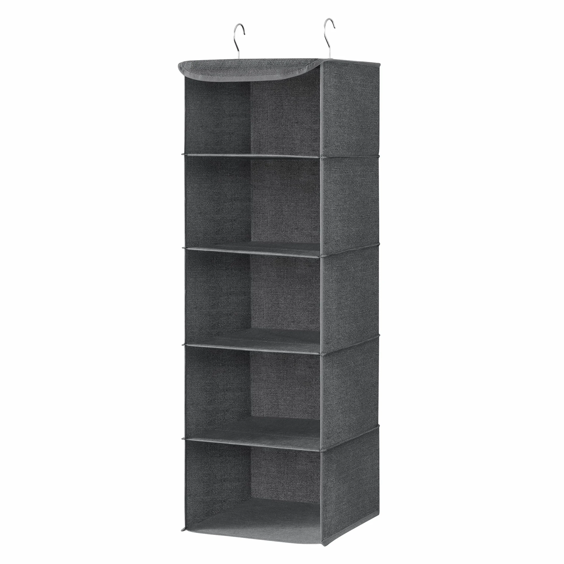 SONGMICS Organizador Armario Bolsa Colgante Plegable con Ganchos Metálicos Bambú Gris RYCH06G