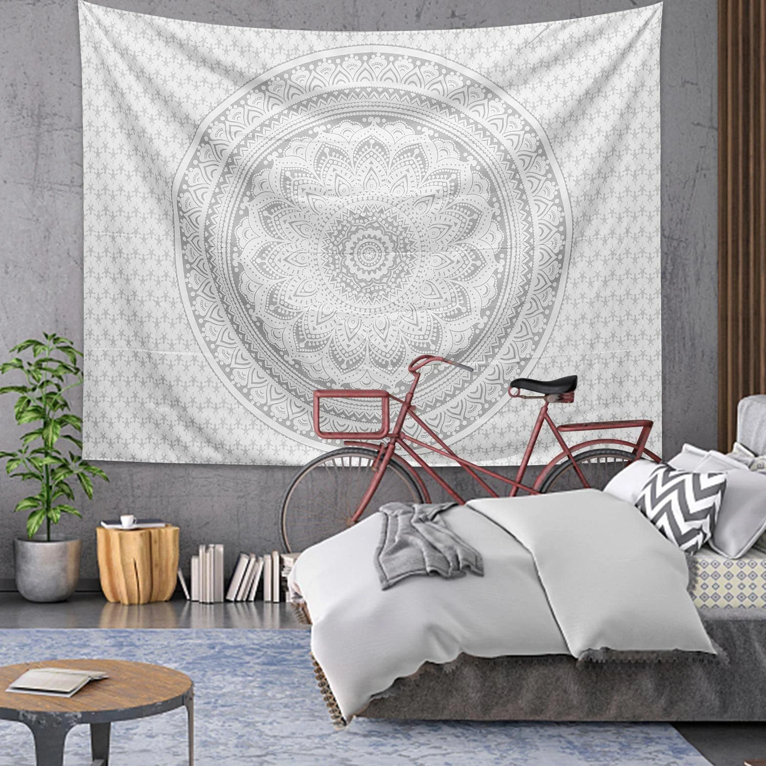 Tapiz de Pared Grande Boho Hippie Mandala 200 x 150 cm, Tapiz de Tela Decorativo para Dormitorio Sala de Estar