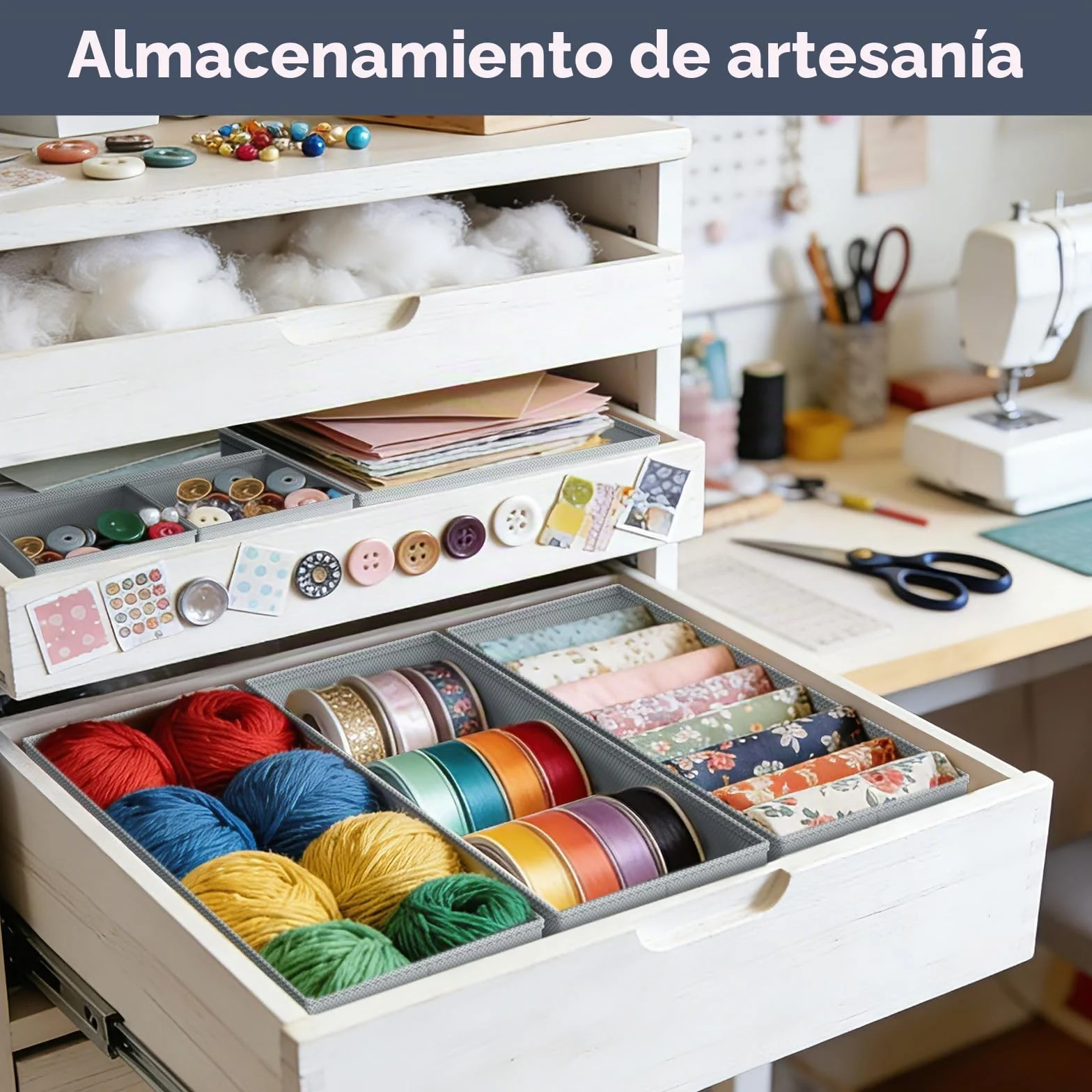 Organizador Cajones Juego de 12 Cajas Almacenaje Plegables de Tela No Tejidos Gris