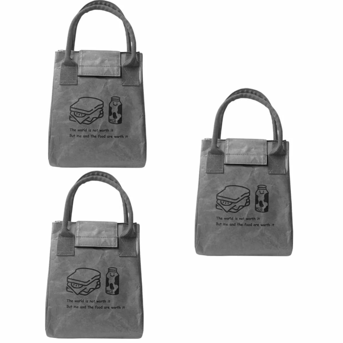 MAGICLULU 3piezas Bolsa De Almuerzo Térmica De Transporte De Insulación Para Picnic y Bag De Comida Reutilizable y Práctica