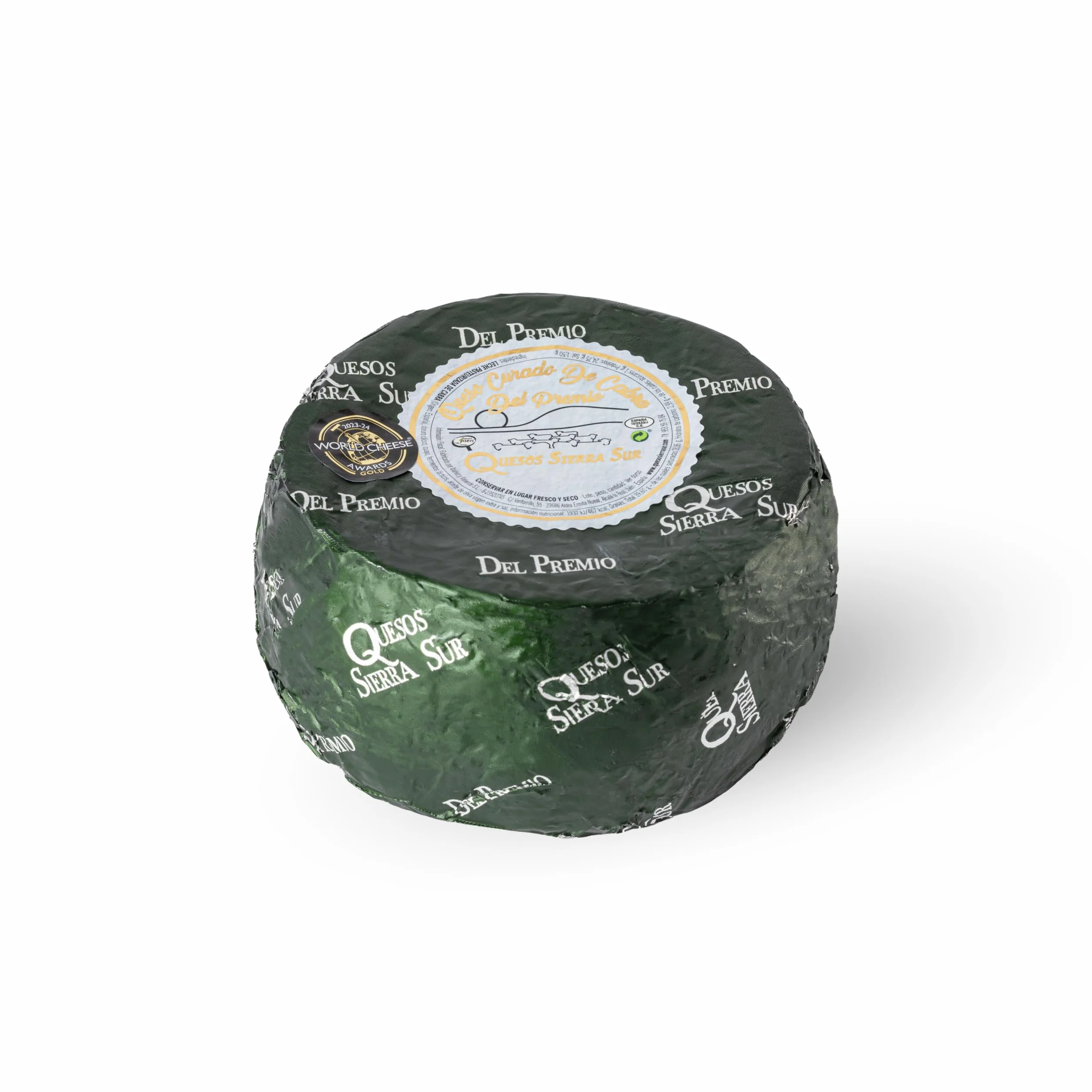 Queso curado de cabra Del Premio Sierra Sur 0,850 kg envasado al vacío en Aceite de Oliva Virgen extra