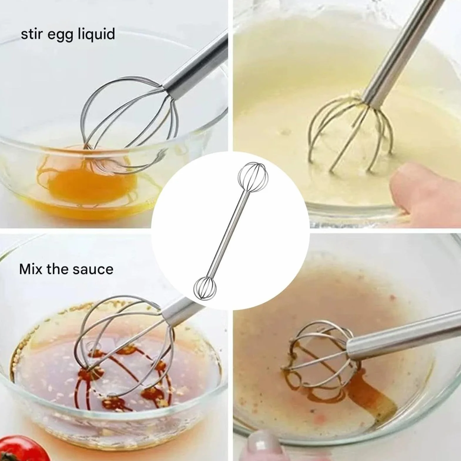 Muddler de misos de Acero Inoxidable - Batidor de Cocina de Doble Cabeza, 20x3,5x3cm Muddler Manual para misos | Palito para Revolver y Cuchara Batidor para Cocina Doméstica, Repostería, Salsas, Huevo