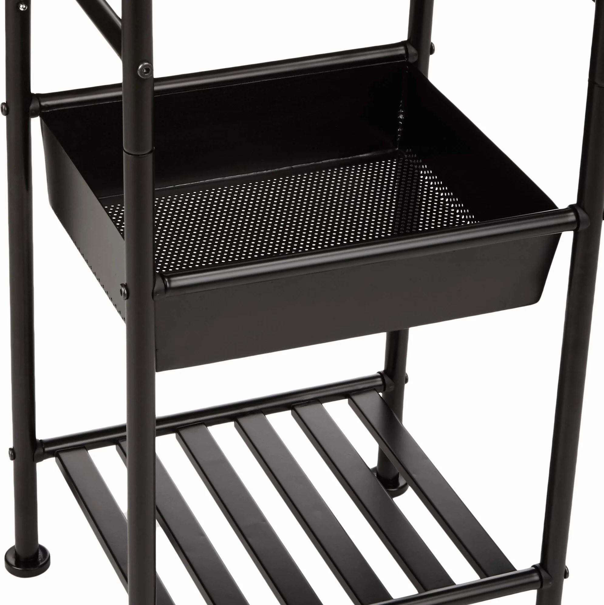 Amazon Basics Estante con cesta, 5 niveles, 28.5 x 34.49 x 140.28 cm, Negro