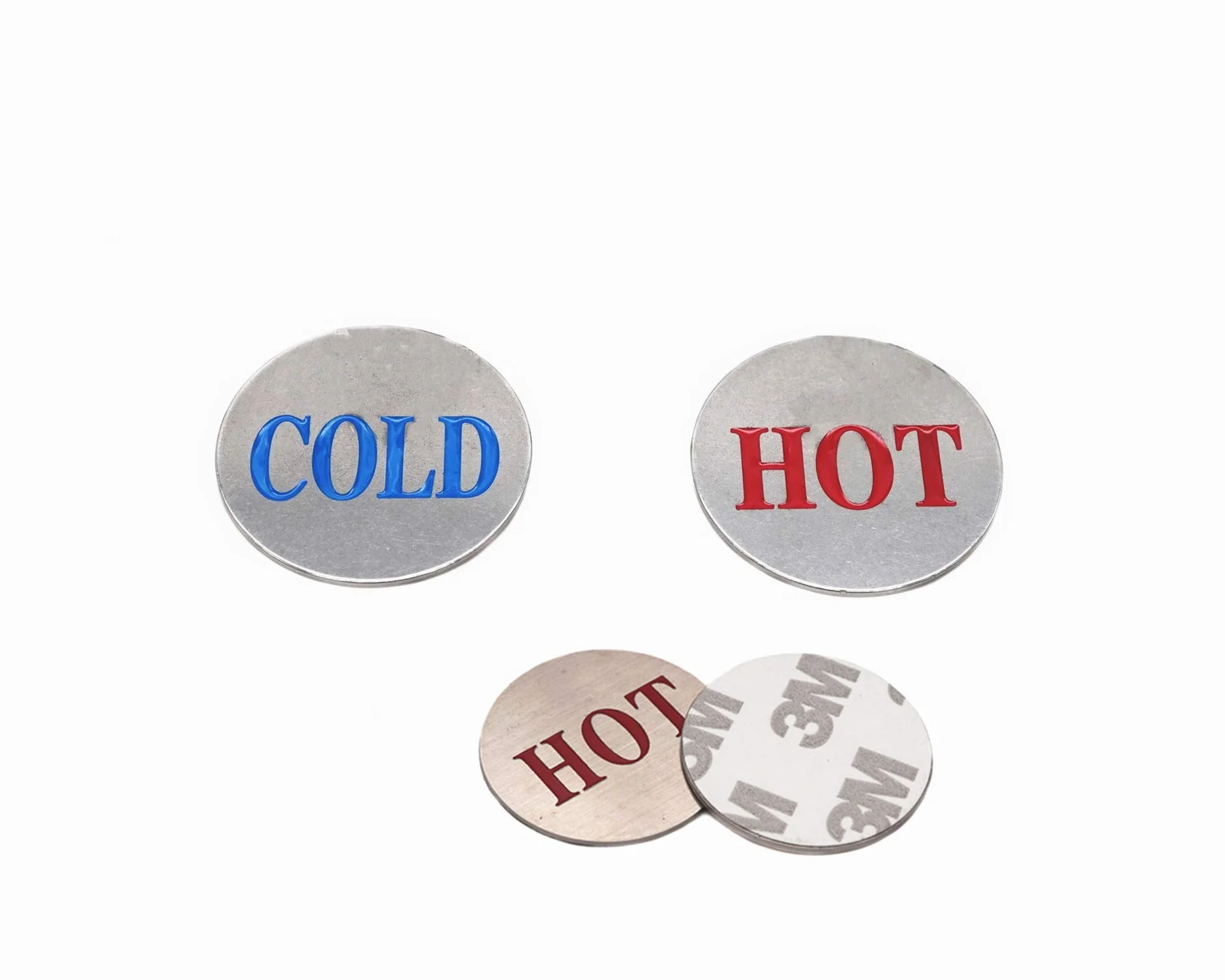 Stainless Steel Self Stick Cold Water Label Hot Water Label Hot Label Cold Label 1 Pair