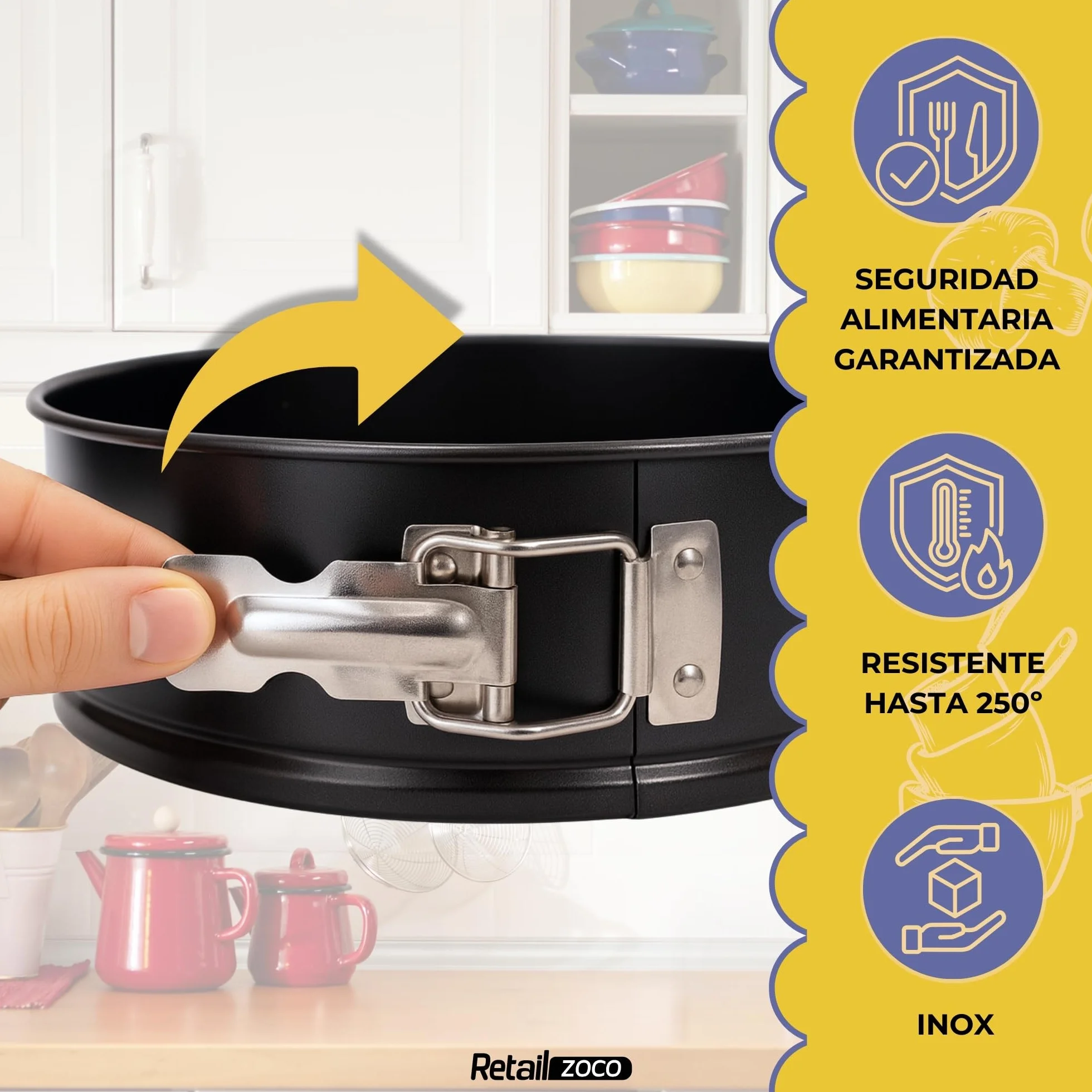 Molde repostería redondo 22 cm antiadherente 230°C Clip-Clap