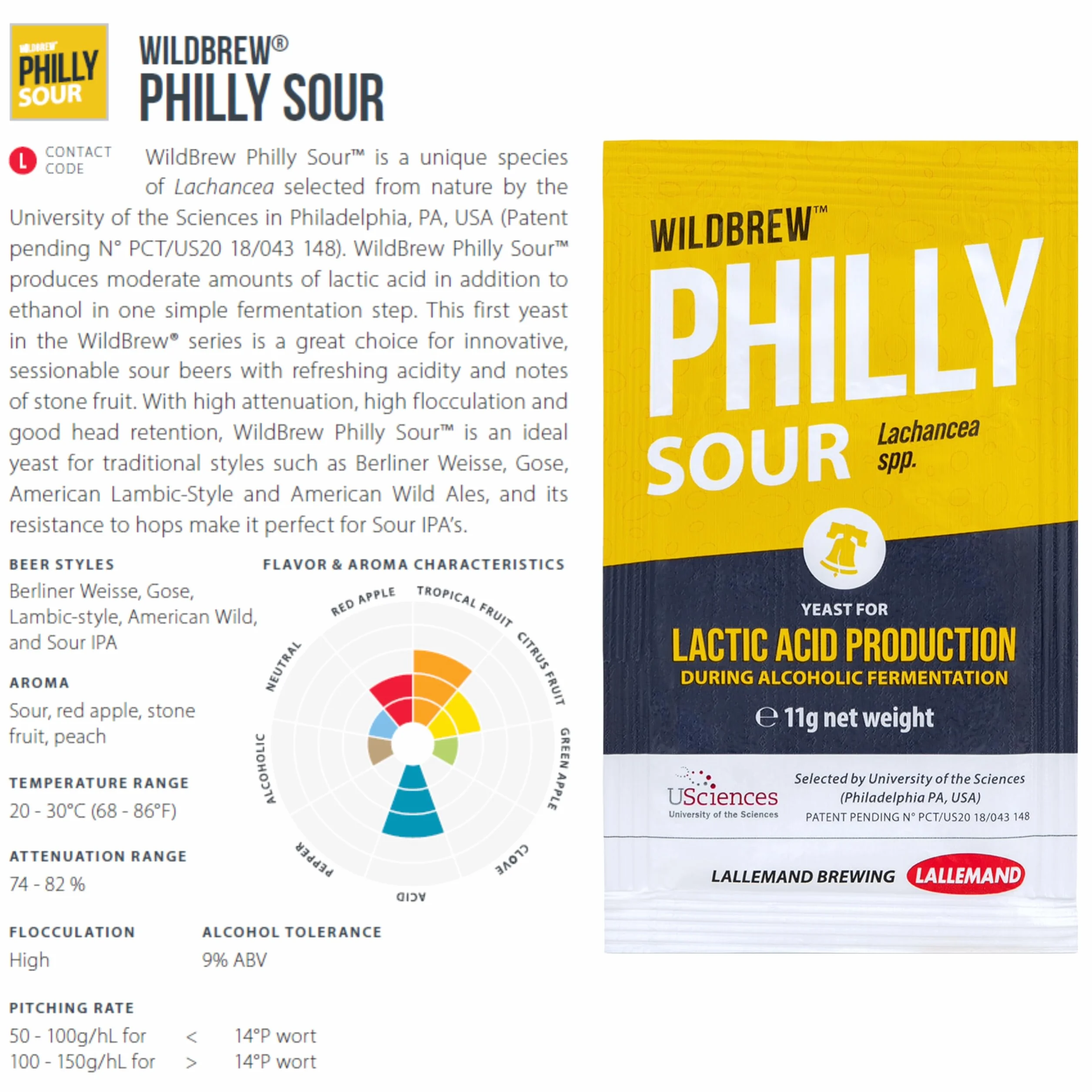 WildBrew Levadura de Cerveza Philly Sour 2 Sobres 11 g Lachancea spp. Hacer Cerveza en Casa