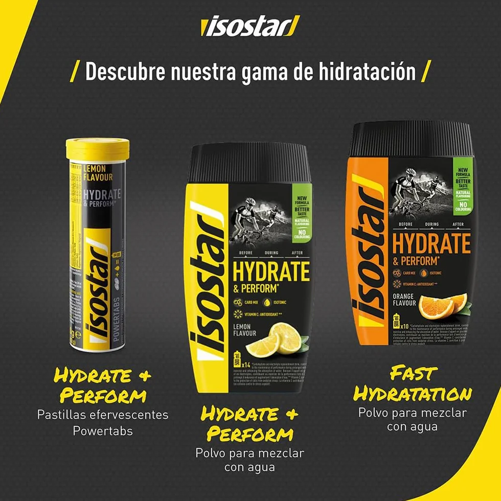 ISOSTAR SABOR NARANJA Hydrate & Perform Powertabs Isotónico 120 g