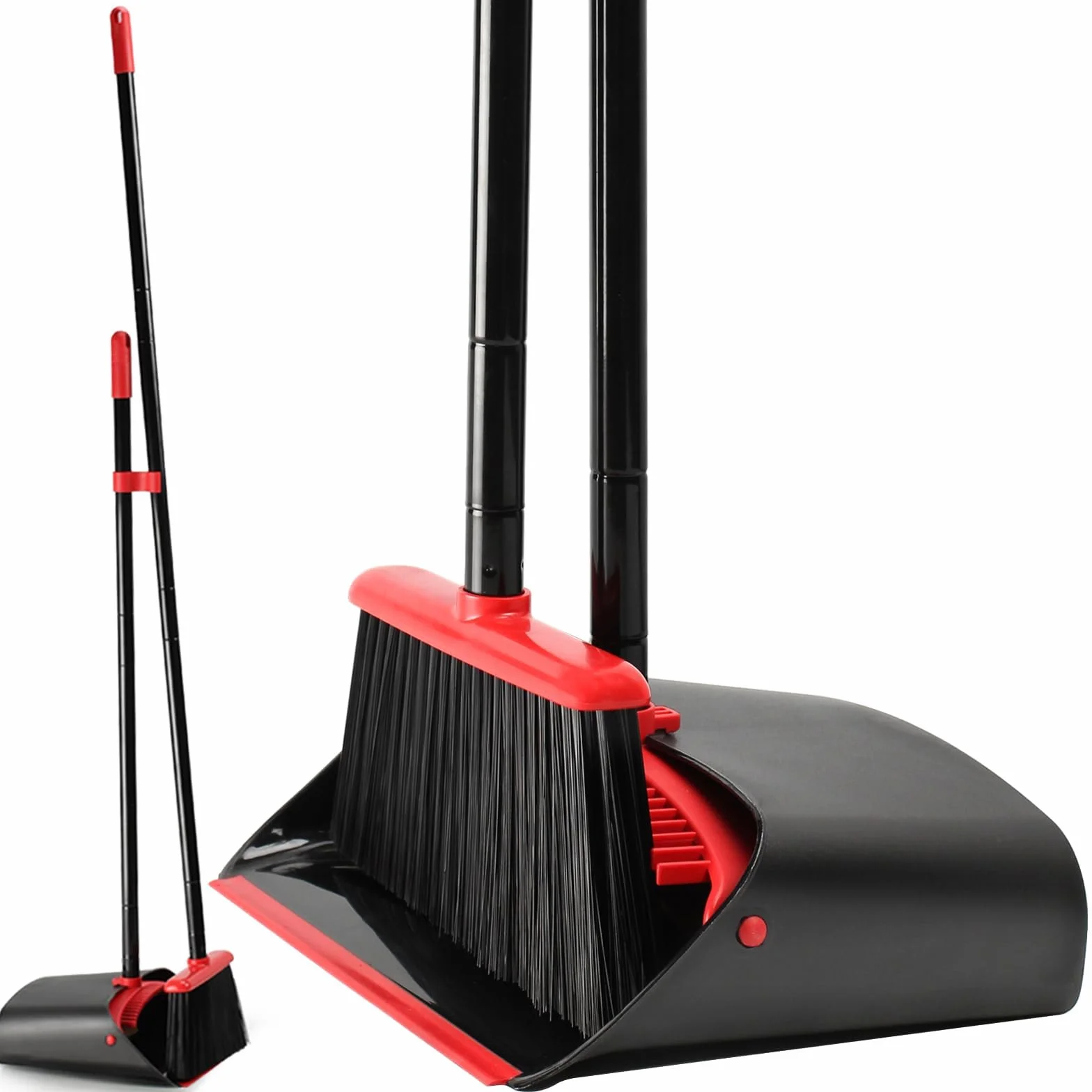 TreeLen Broom and Dustpan Set for Home, Upright Sweep Combo