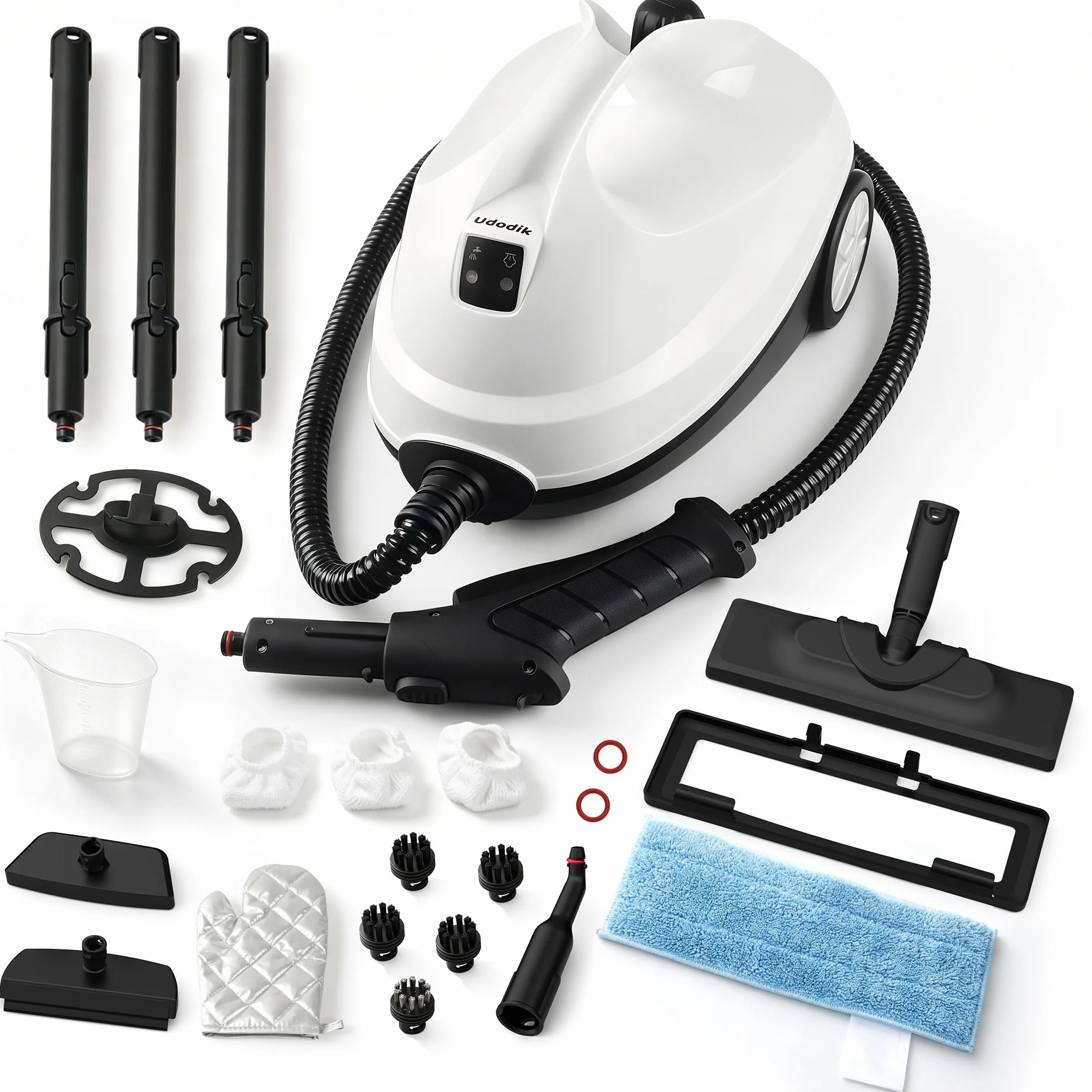 Limpiador de Vapor Portátil 120°C 20 Accesorios para Suelos Sofás Ventanas Cocina