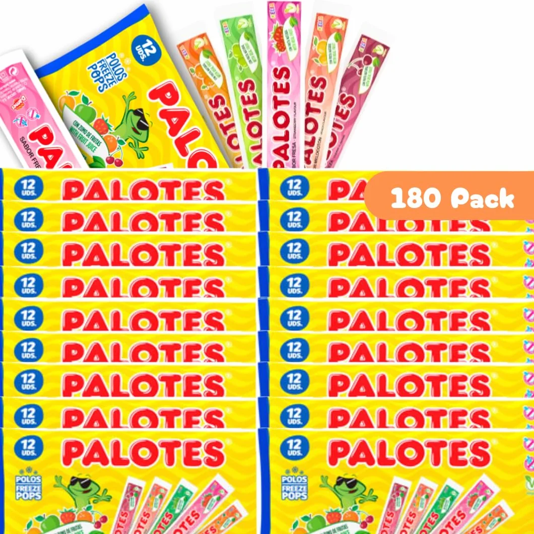 Palotes Helados Kelia Pack 180 Polos Congelables Sabores Variados Cereza Naranja Fresa Melocotón Manzana Vegano