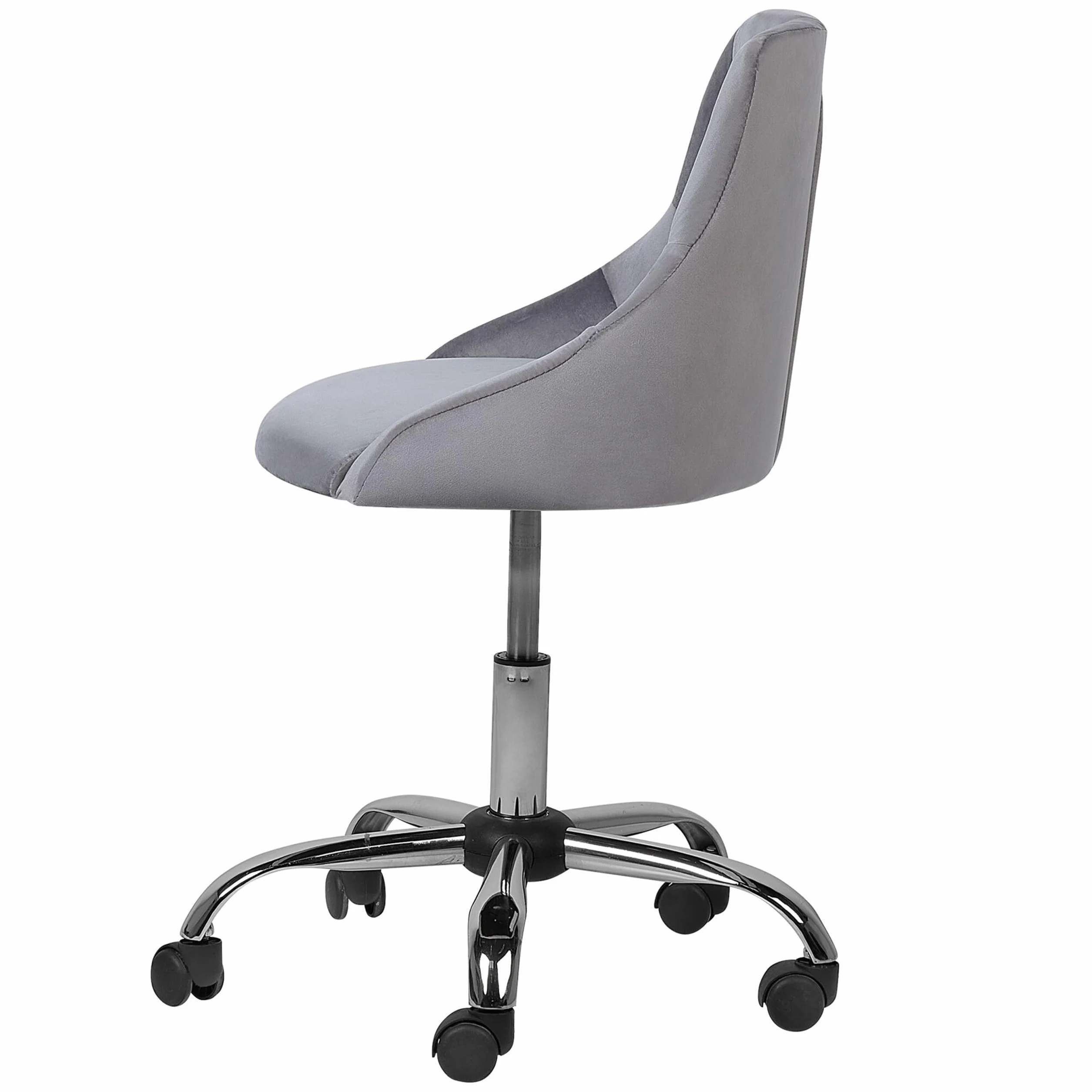 Beliani Silla de Oficina Giratoria Ajustable Parrish Gris Negro Plateado