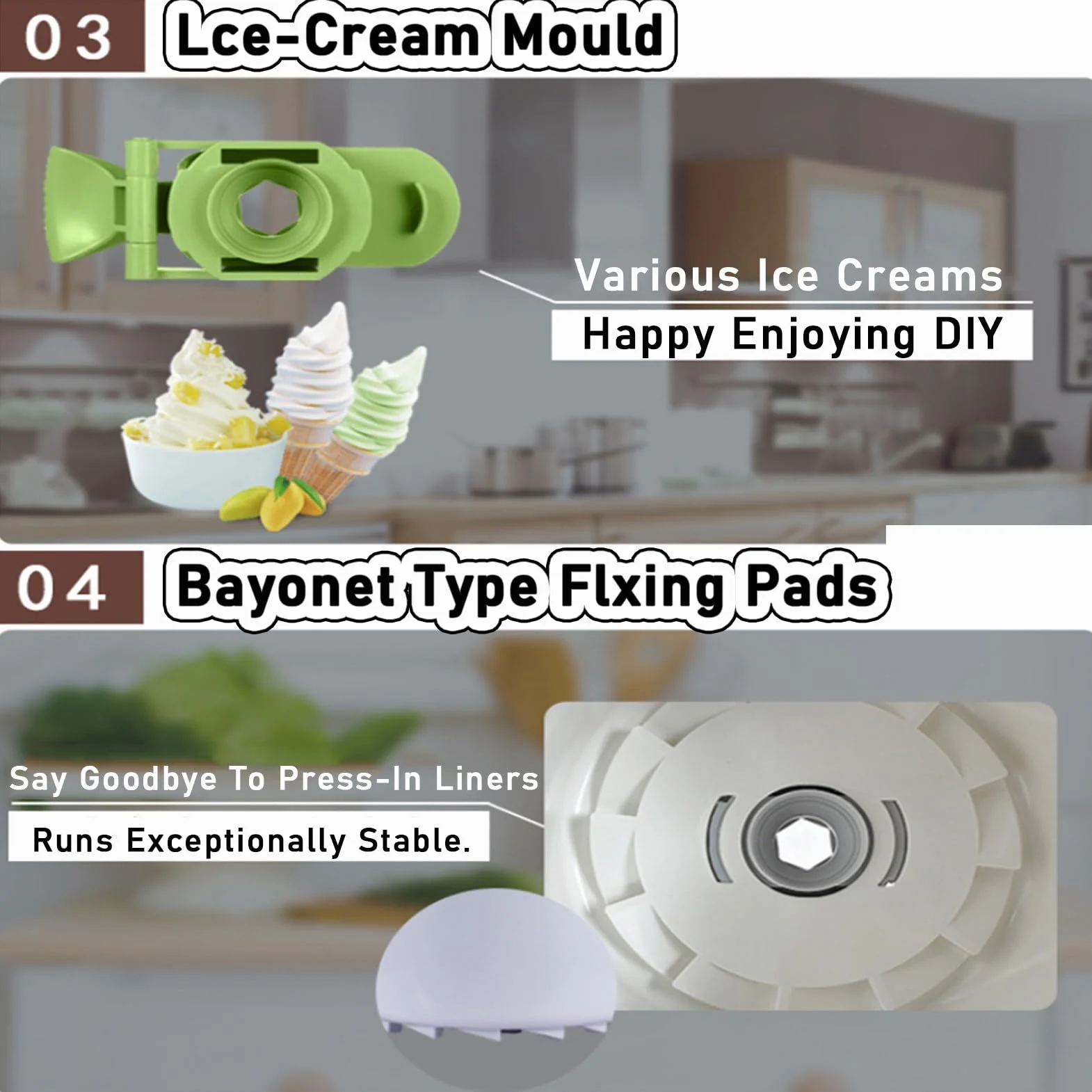 RayGenius Soft Serve Ice Cream Machine, Hogar DIY Cocina AutomáTica Mini Fruta Soft Serve Ice Cream Machine,Yogurt Makers， Saludable, Simple OperacióN De Un Solo Empuje.