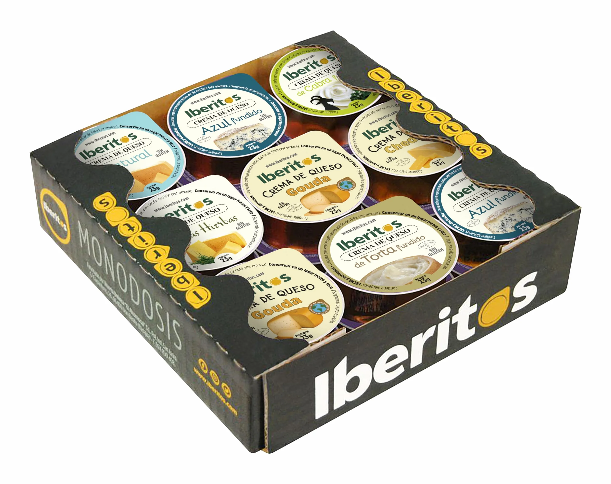 Iberitos Surtido de Quesos Crema Monodosis 18 Unidades 23 g
