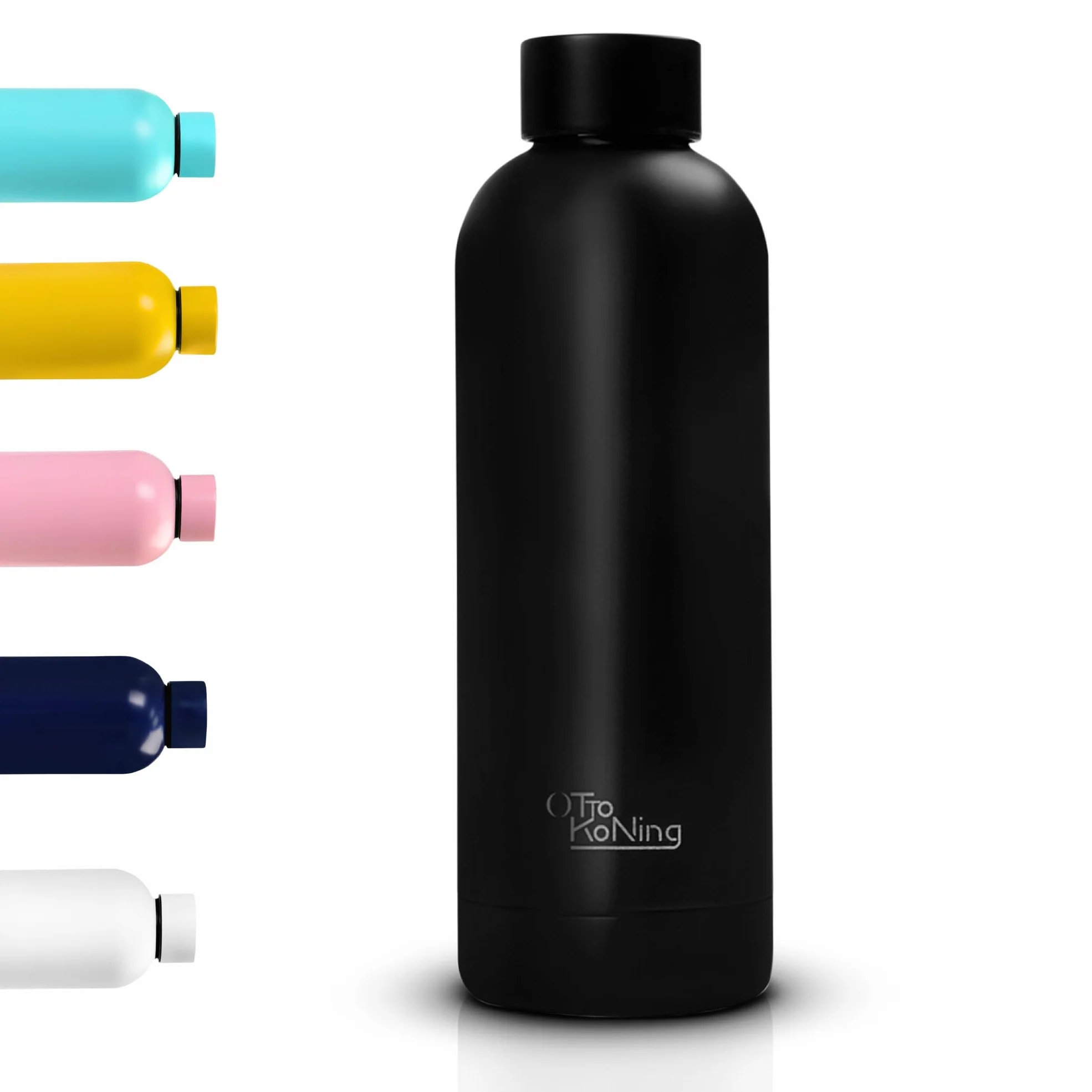 Botella de Agua Acero Inoxidable 500ml-Otto Koning-Botella Térmica con Doble Aislamiento al vacío para 12 Horas de Bebida Caliente y 24 Horas de Bebida Fría. Termo a Prueba de Fugas Libre BPA